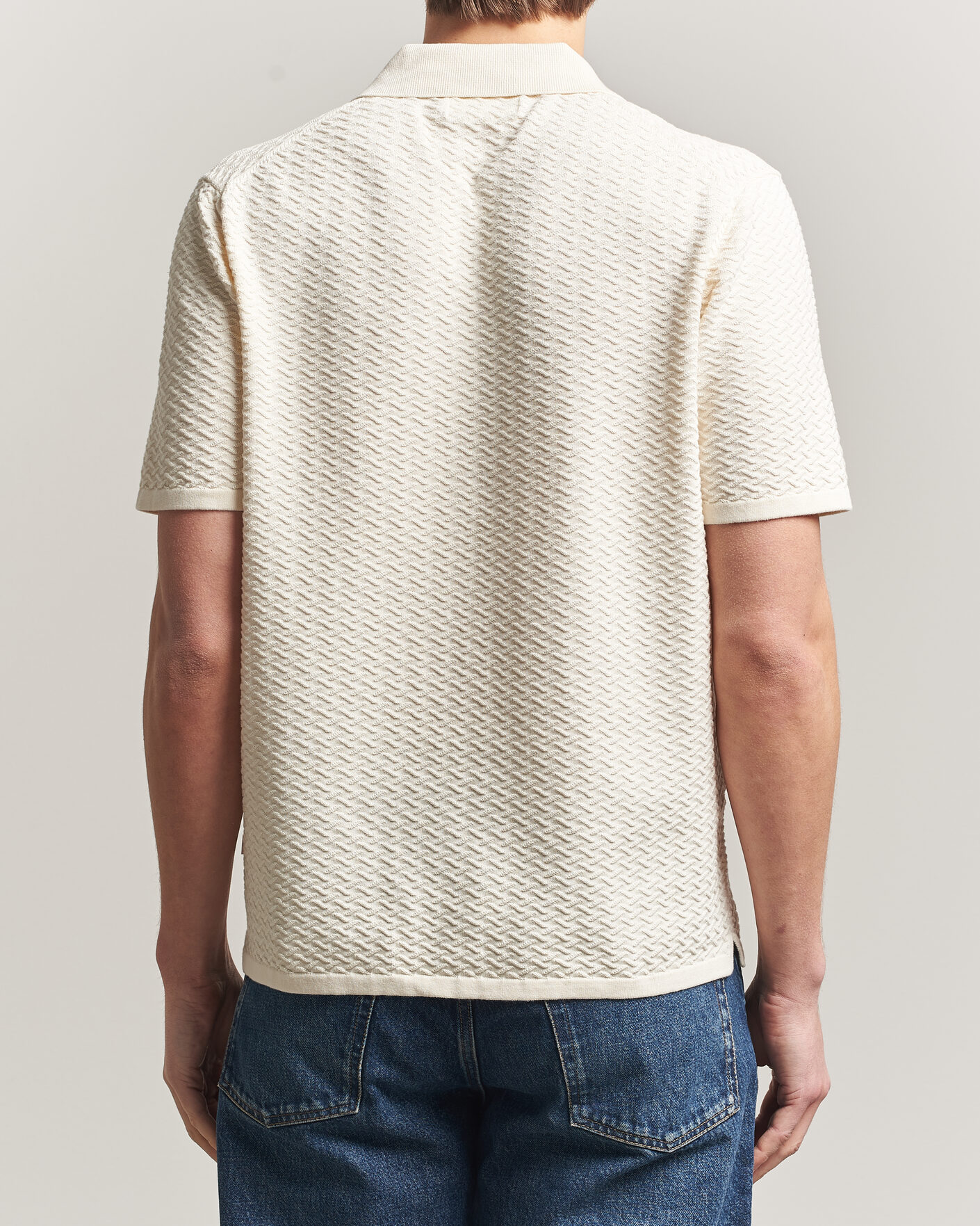 Hombres | Polos | NN07 | Paul Structured Knitted Polo Ivory
