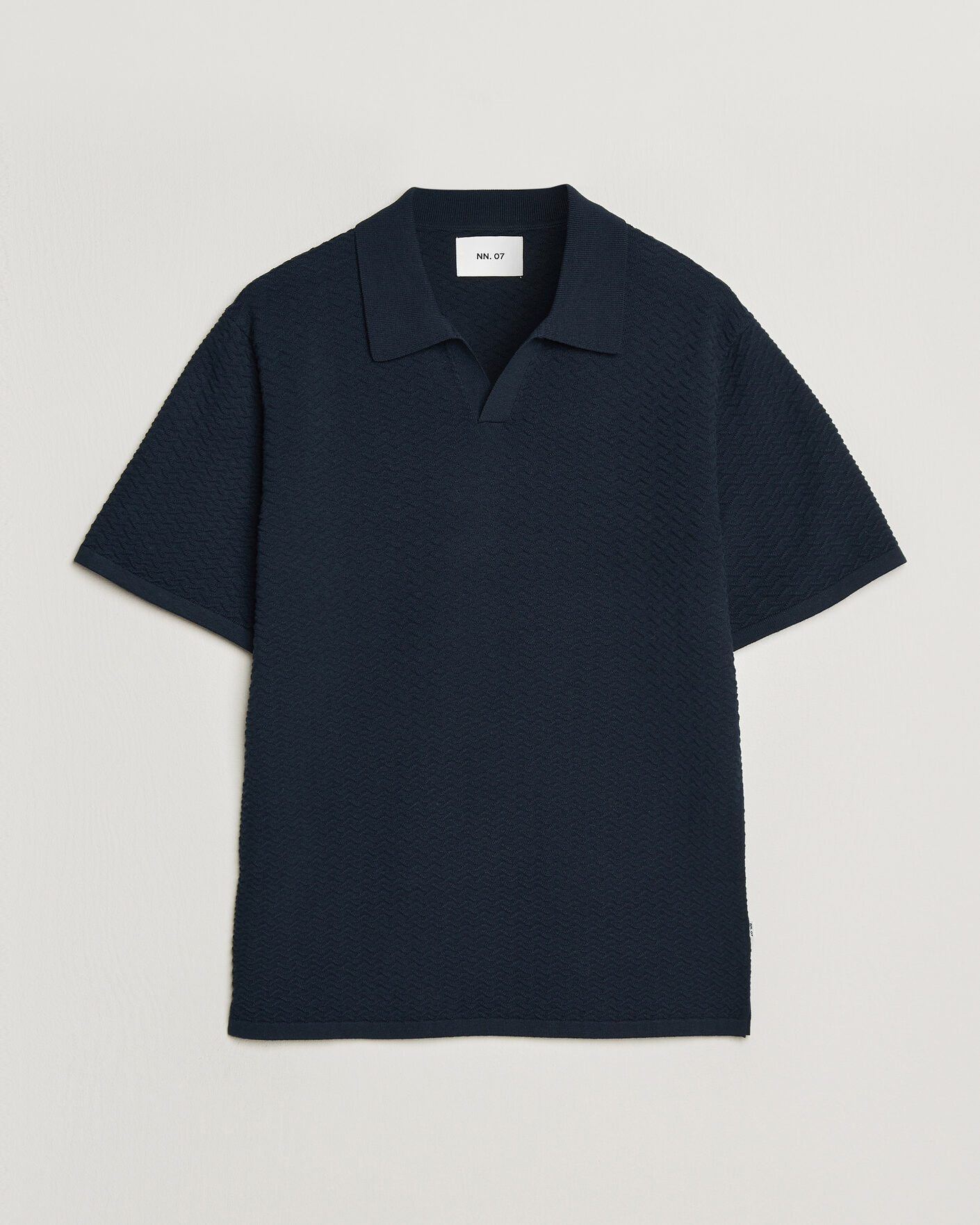 Hombres | Polos | NN07 | Paul Structured Knitted Polo Navy Blue