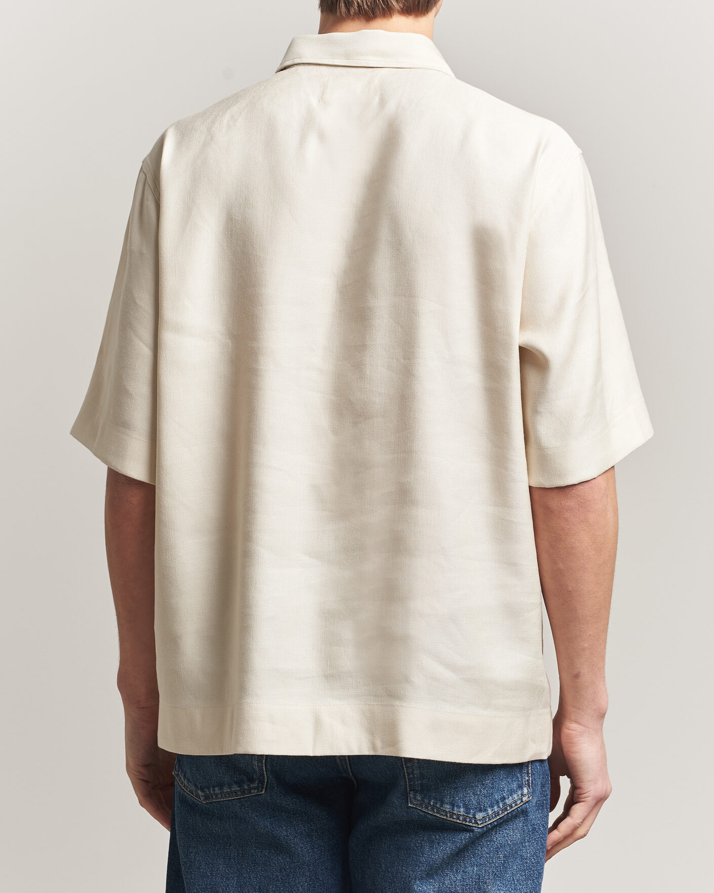 Hombres | Polos | NN07 | Bruno Linen/Viscose Half Zip Polo Ivory