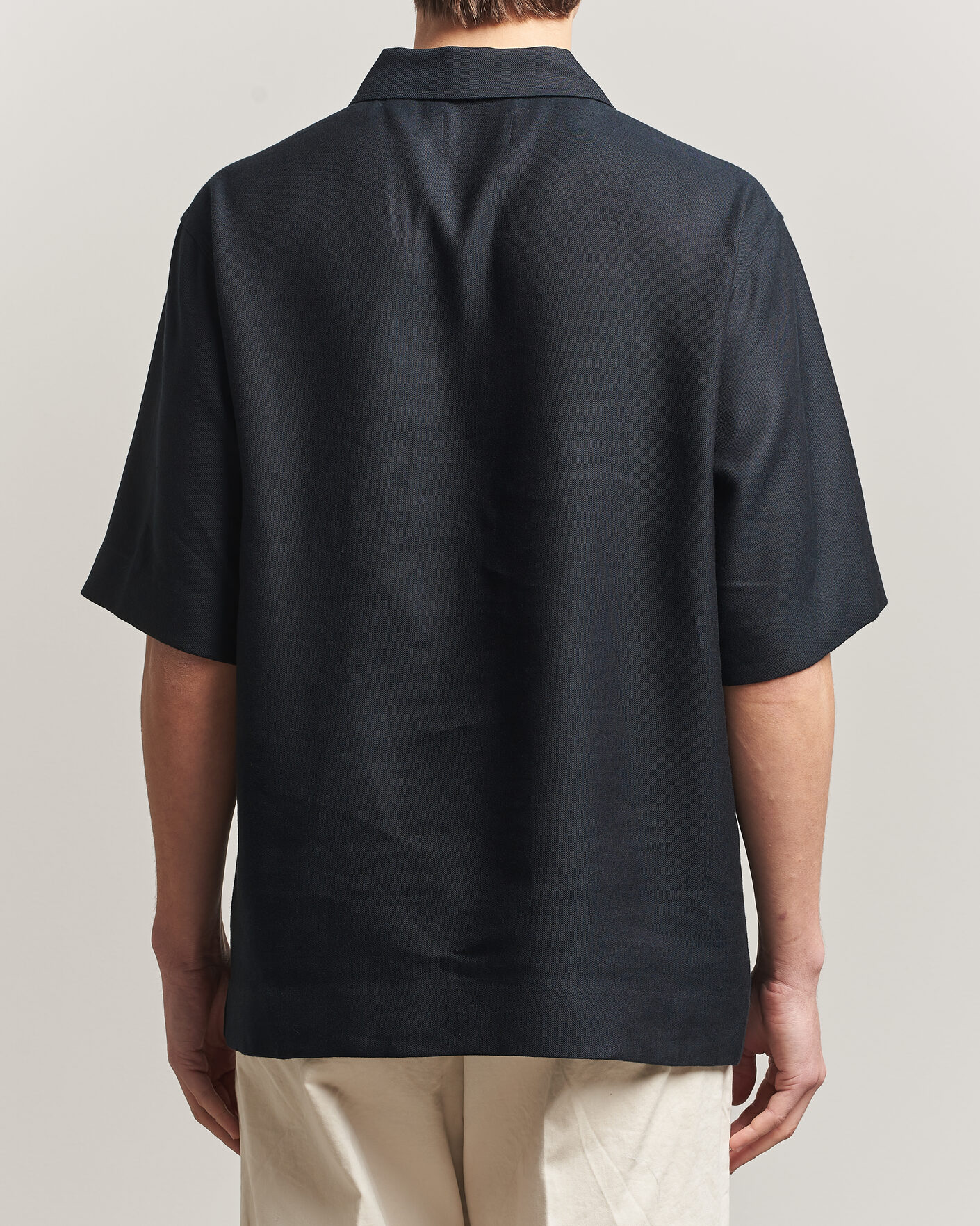 Hombres | Polos | NN07 | Bruno Linen/Viscose Half Zip Polo Black