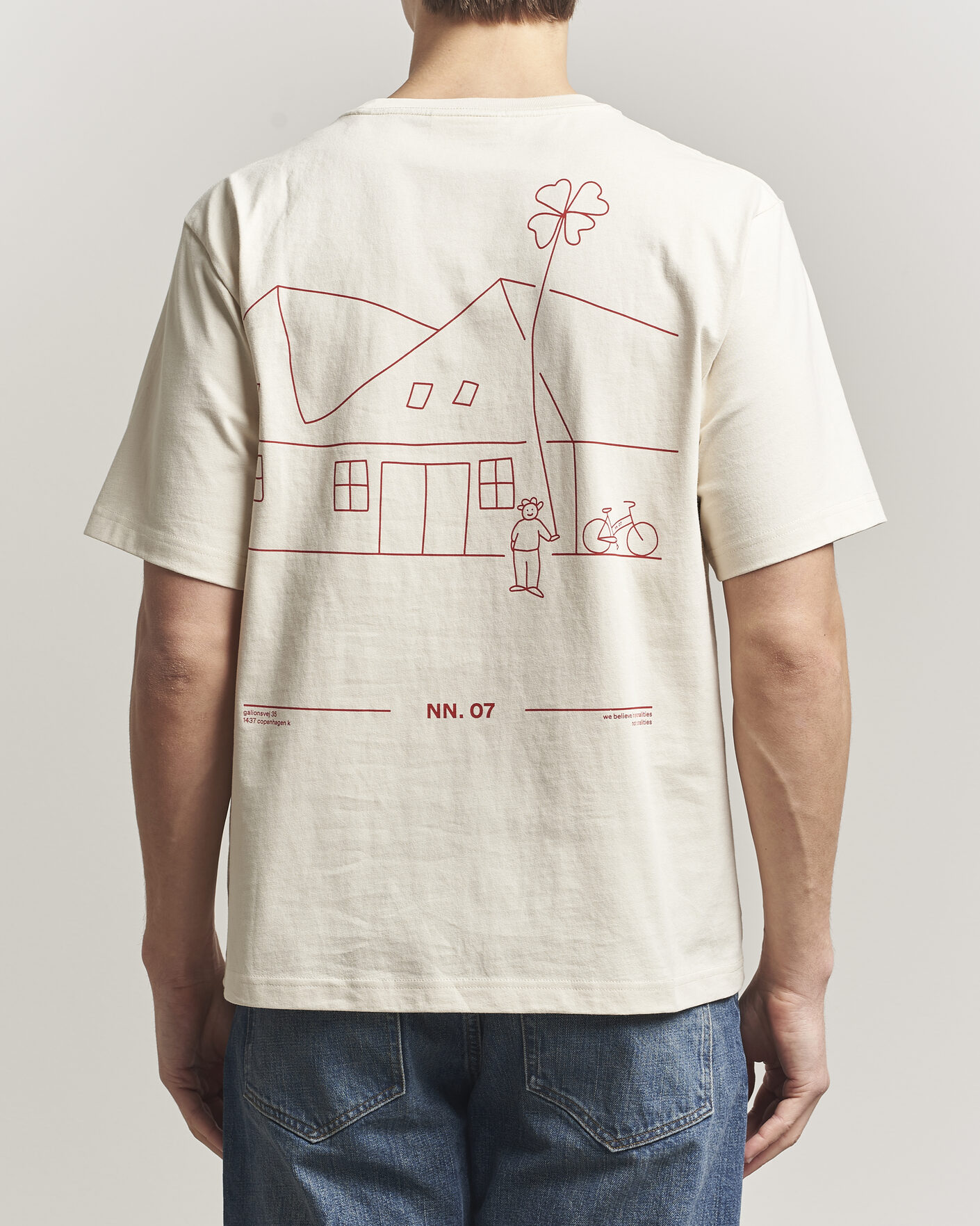 Hombres | Camisetas | NN07 | Jett Washed Printed Crew Neck T-Shirt Ivory