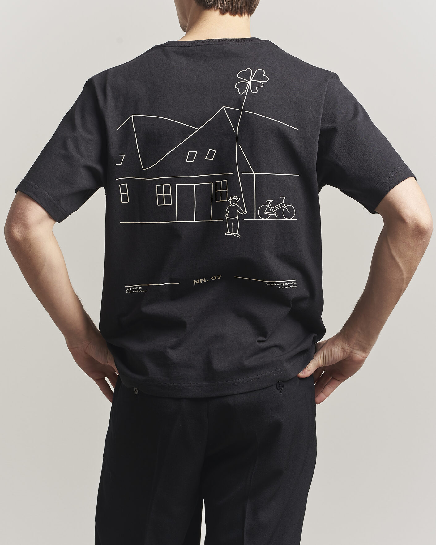 Hombres | Camisetas | NN07 | Jett Washed Printed Crew Neck T-Shirt Black