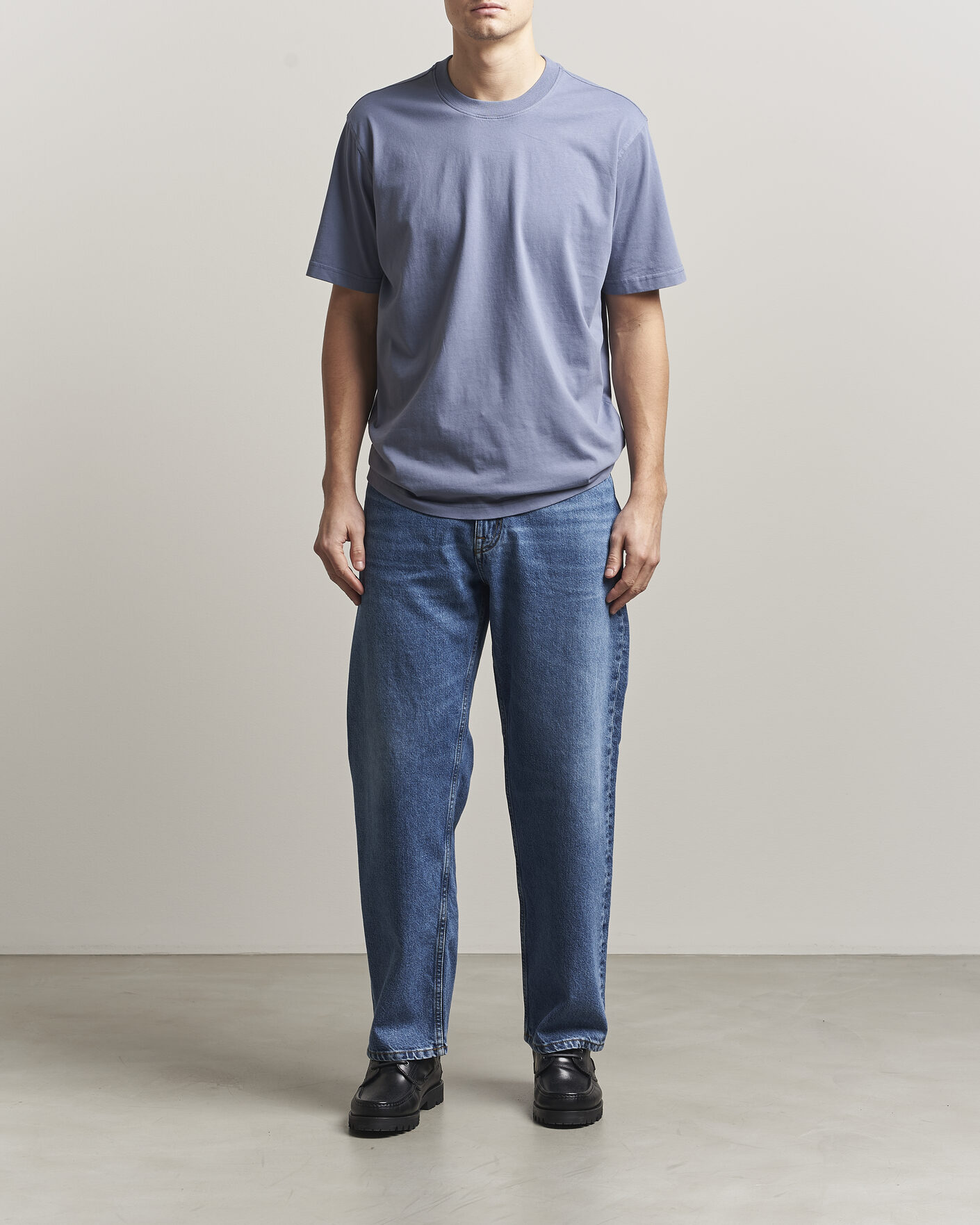 Hombres | Camisetas | NN07 | Adam Pima Crew Neck T-Shirt Stone Blue