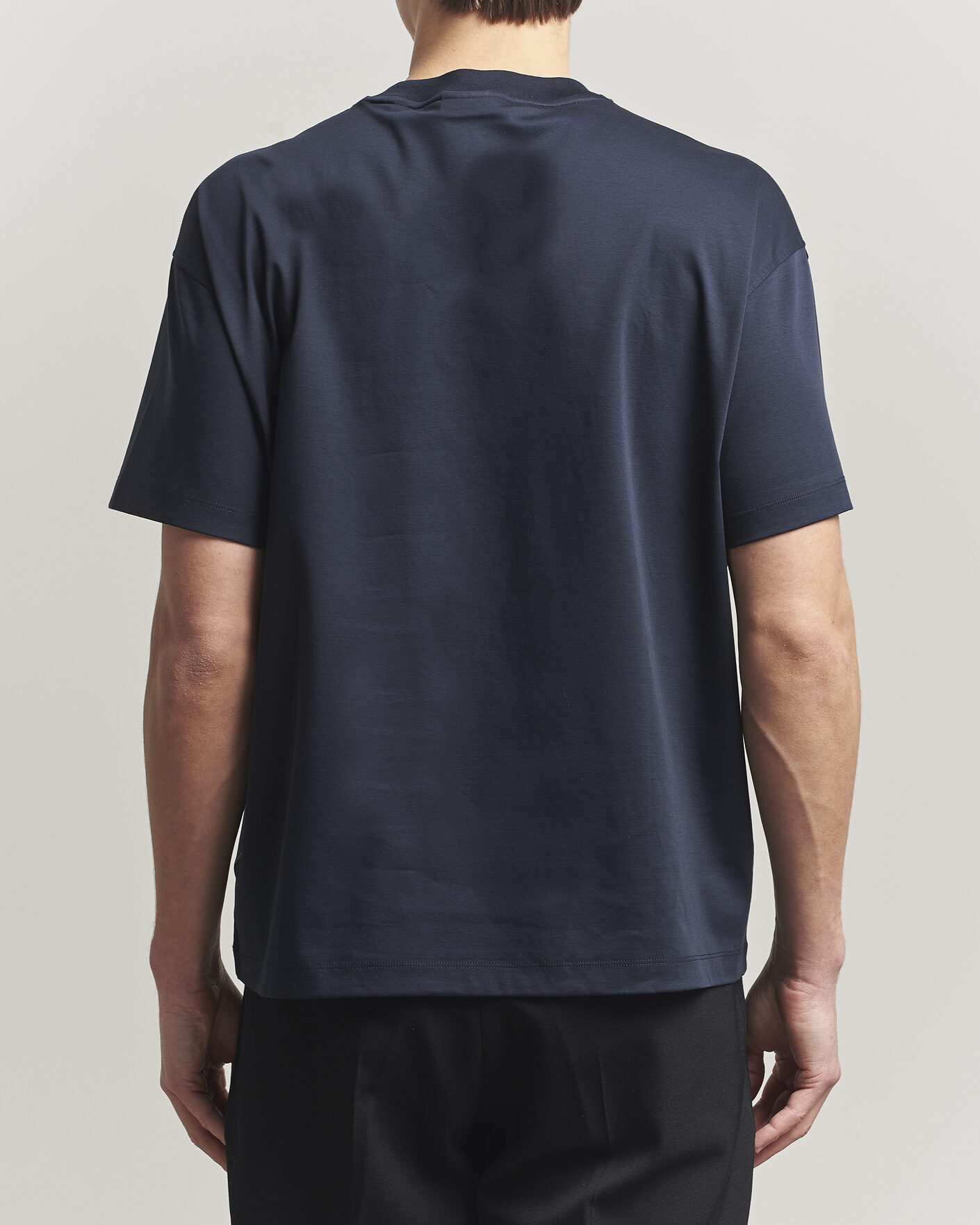 Hombres | Camisetas | NN07 | Lionel Mercerized Crew Neck T-Shirt Navy Blue