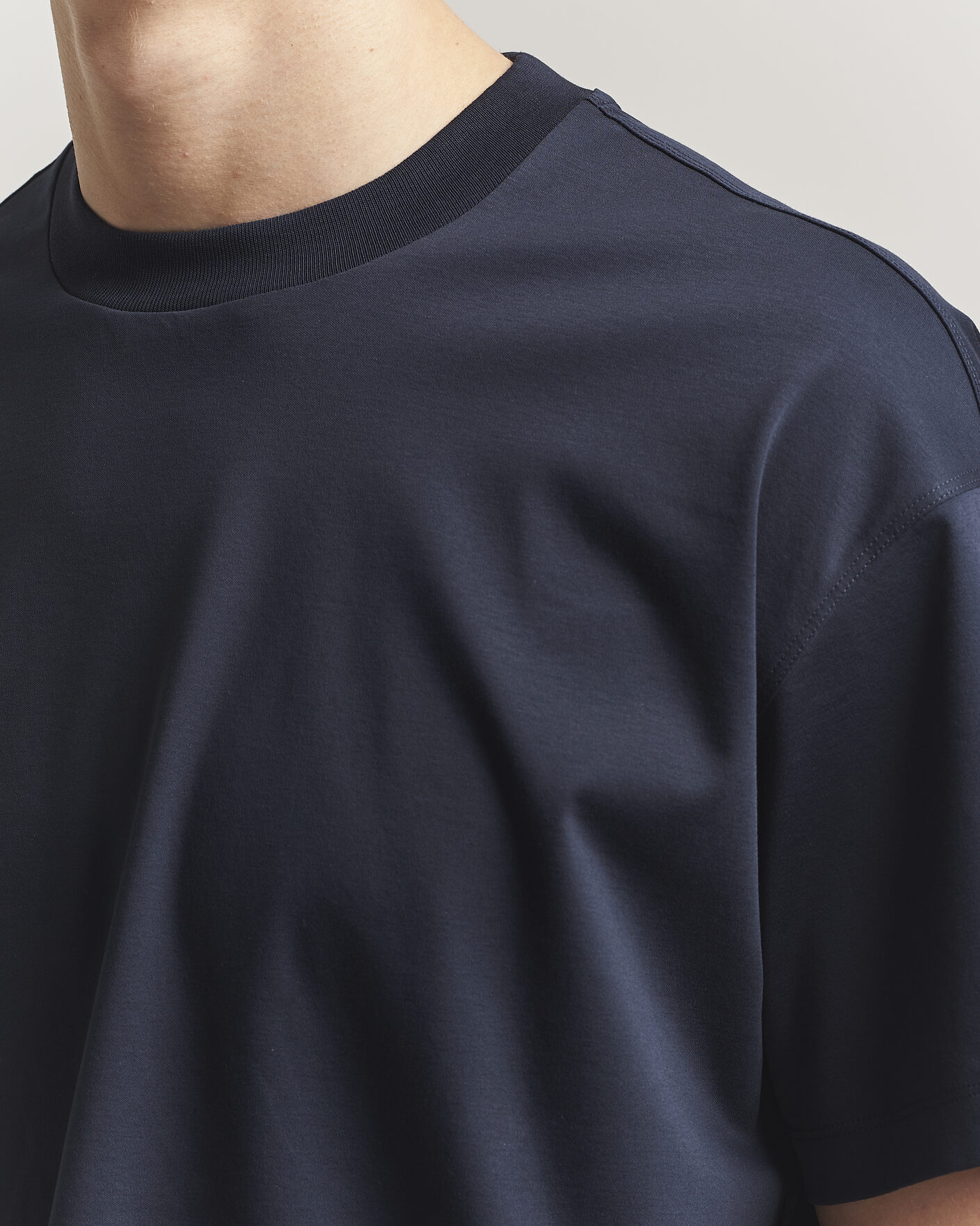 Hombres | Camisetas | NN07 | Lionel Mercerized Crew Neck T-Shirt Navy Blue