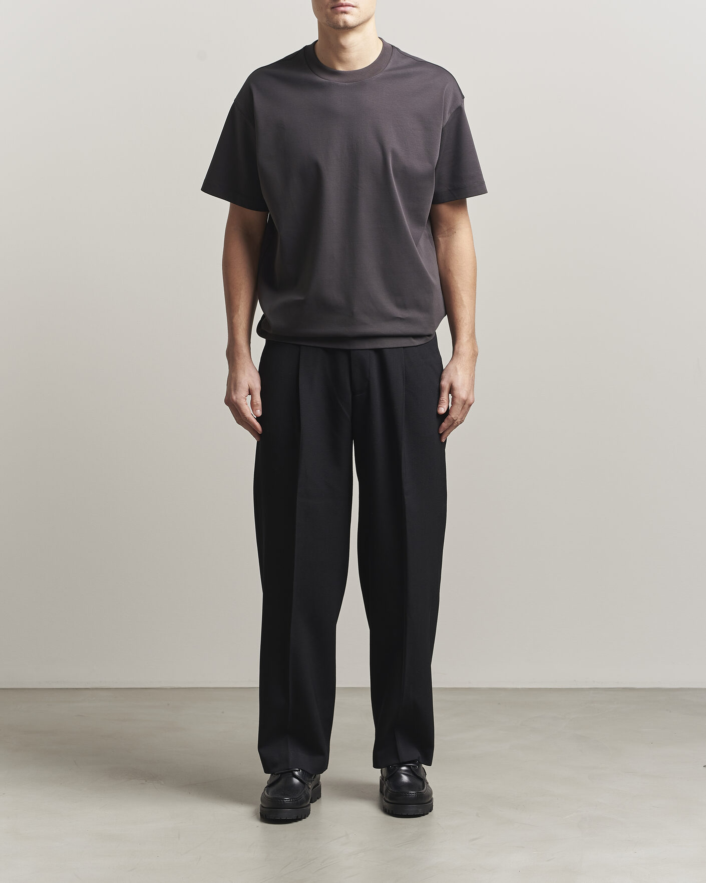 Hombres | Camisetas | NN07 | Lionel Mercerized Crew Neck T-Shirt Deep Truffle