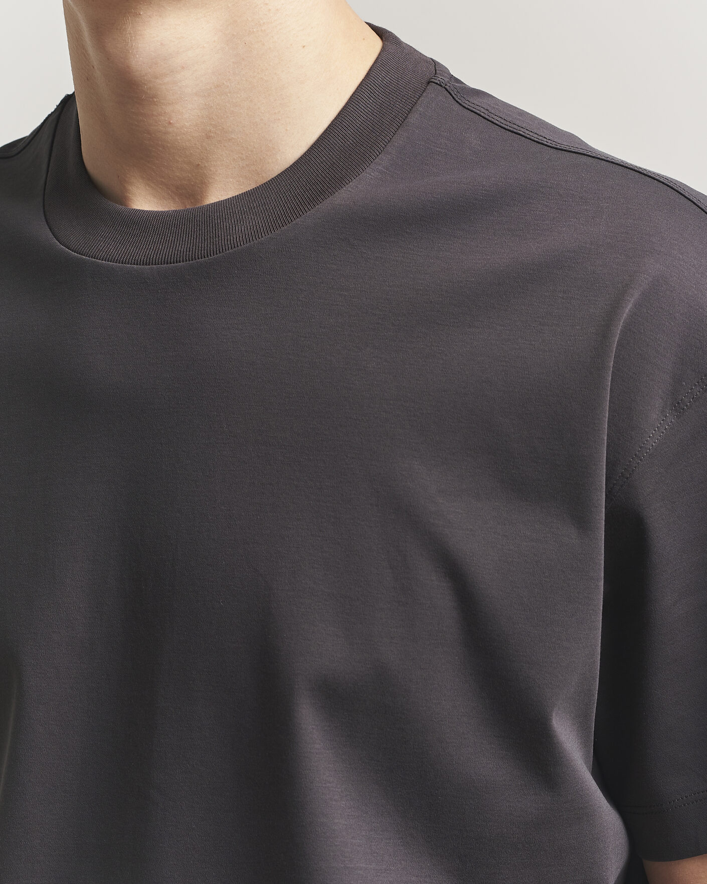 Hombres | Camisetas | NN07 | Lionel Mercerized Crew Neck T-Shirt Deep Truffle