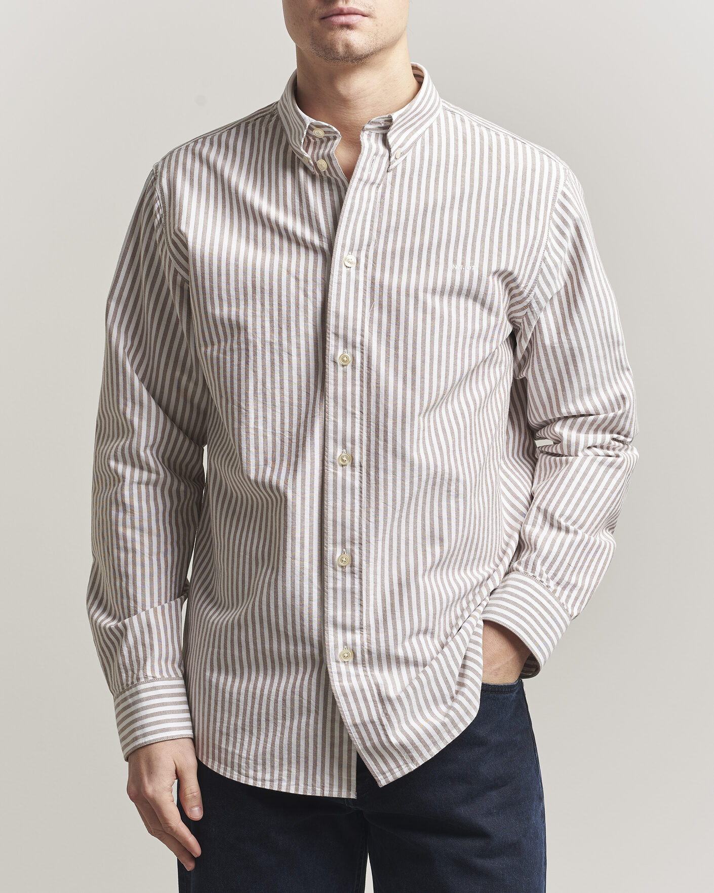 Hombres | Camisas | NN07 | Colby Oxford Shirt Terracotta/White