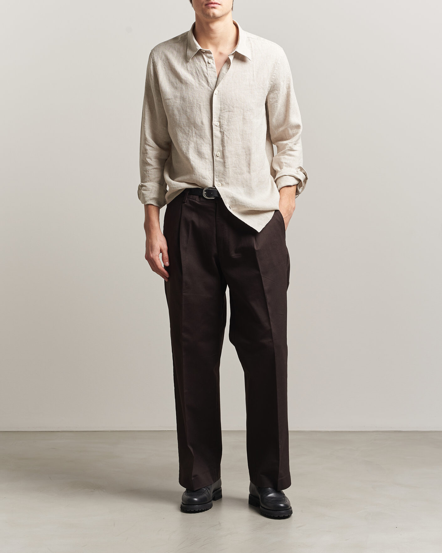 Hombres | Camisas | NN07 | Enzo Linen Shirt Oat
