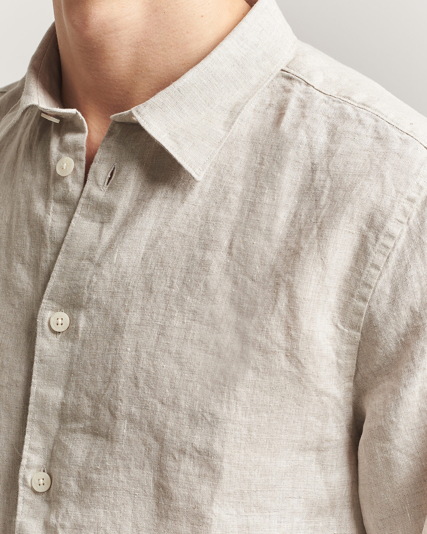 Hombres | Camisas | NN07 | Enzo Linen Shirt Oat