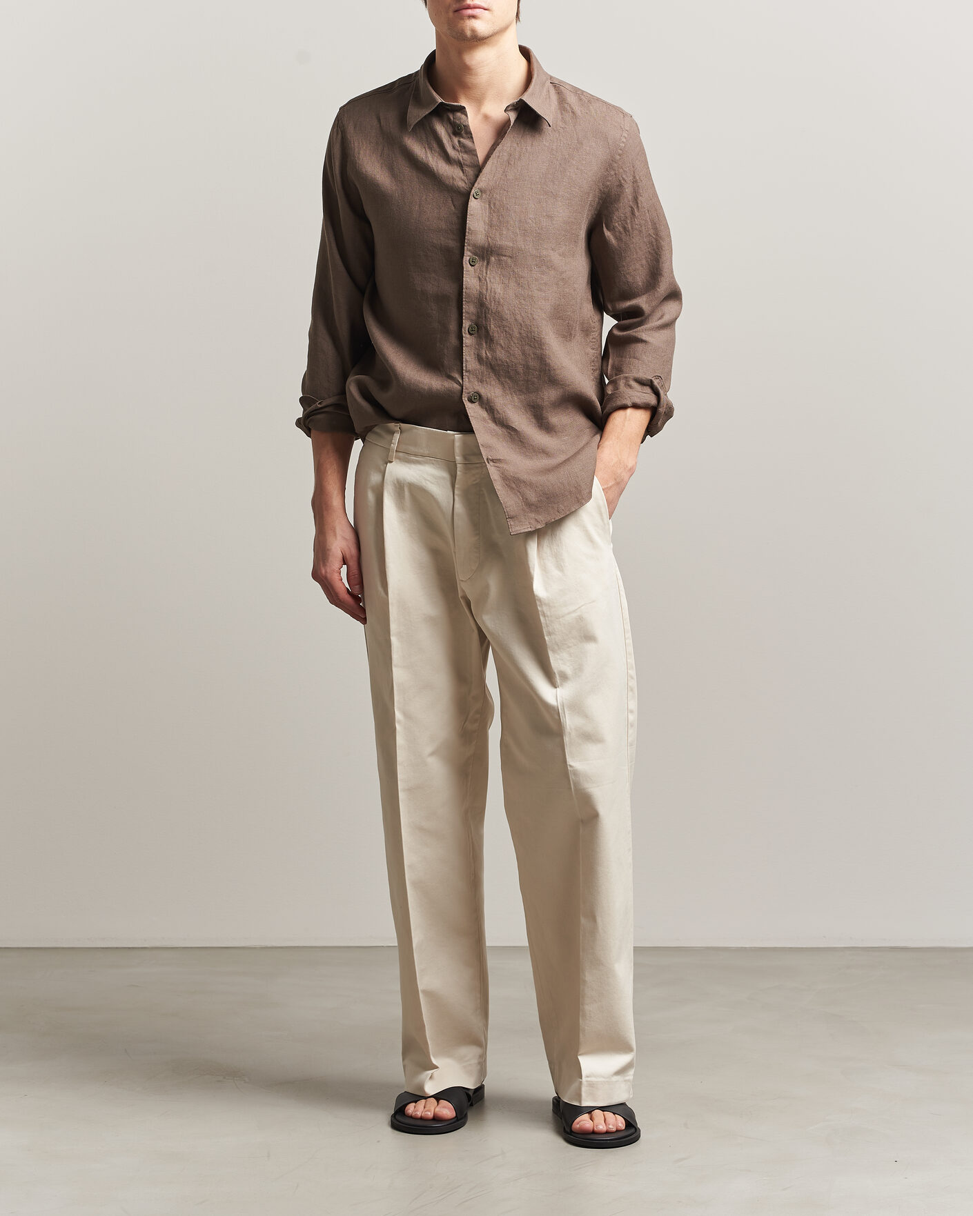 Hombres | Camisas | NN07 | Enzo Linen Shirt Mable Husk
