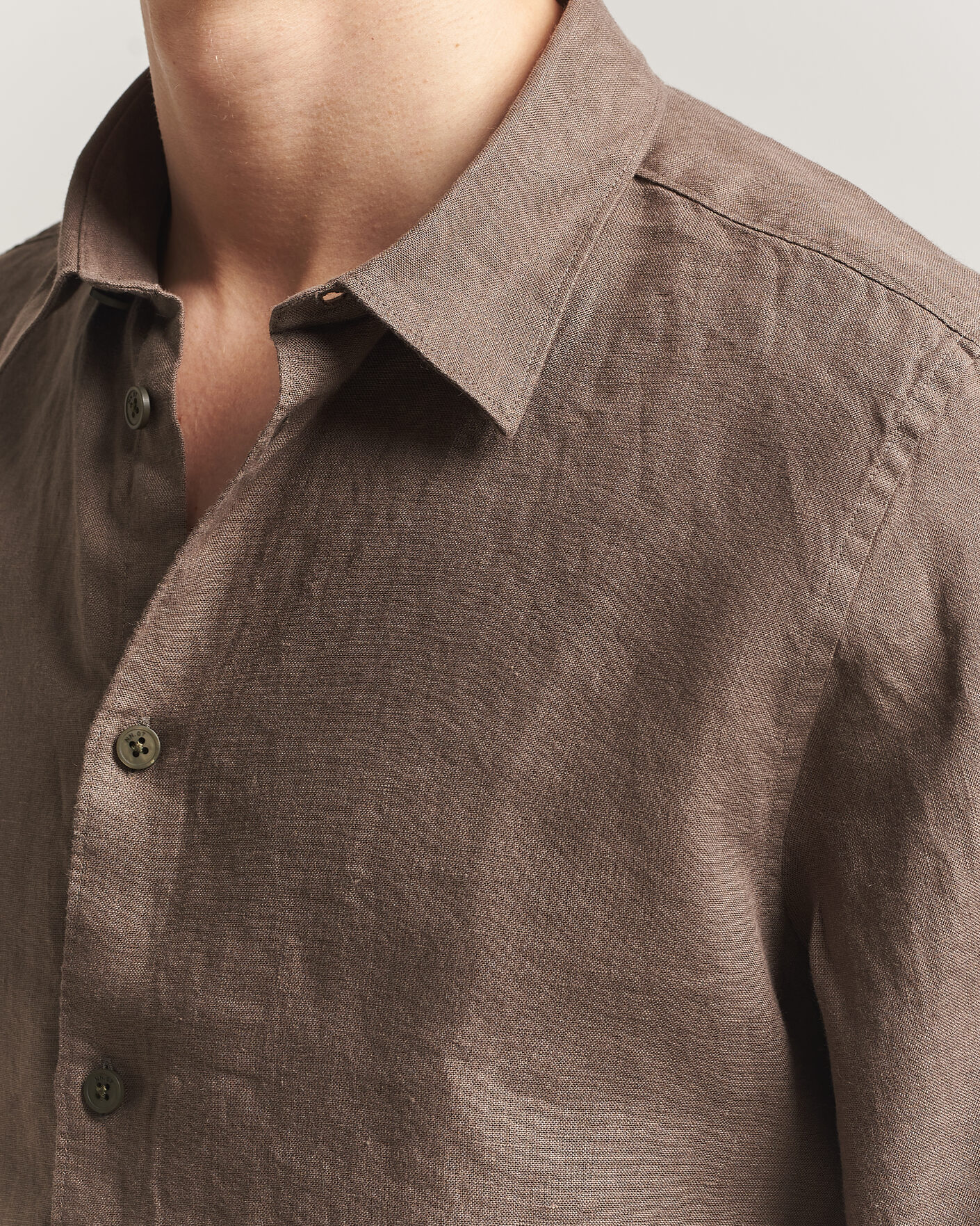 Hombres | Camisas | NN07 | Enzo Linen Shirt Mable Husk
