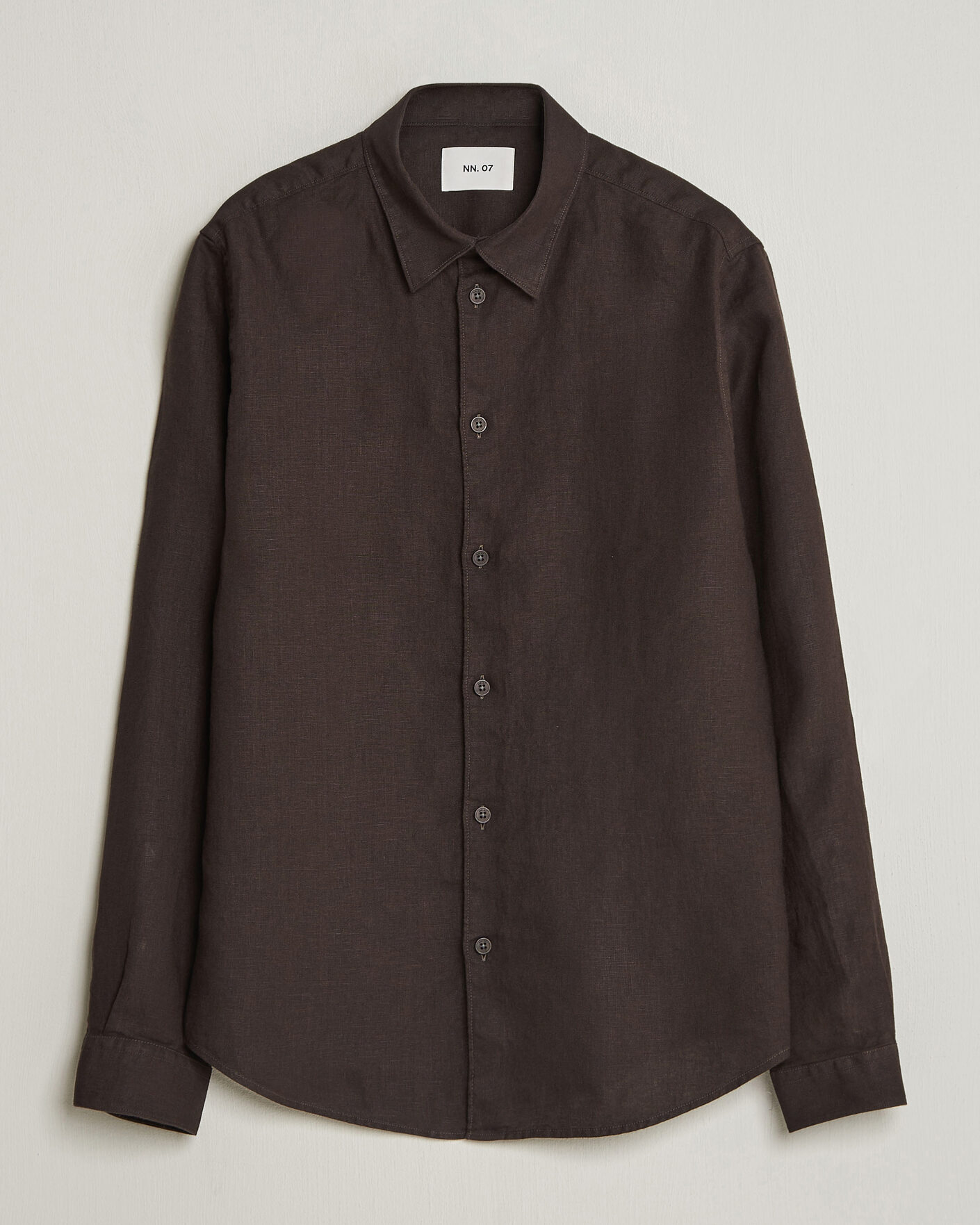 Hombres | Camisas | NN07 | Enzo Linen Shirt Deep Truffle
