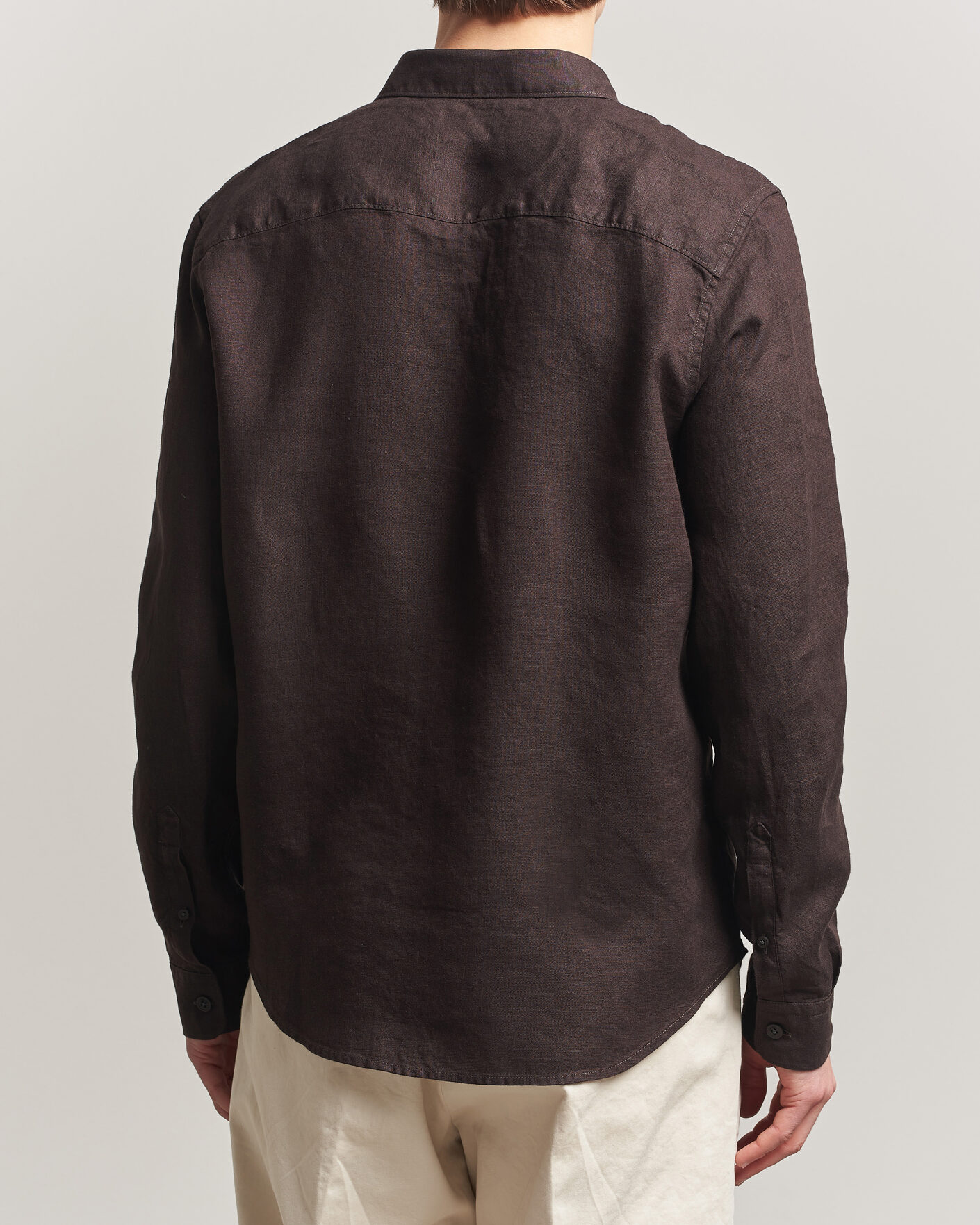 Hombres | Camisas | NN07 | Enzo Linen Shirt Deep Truffle