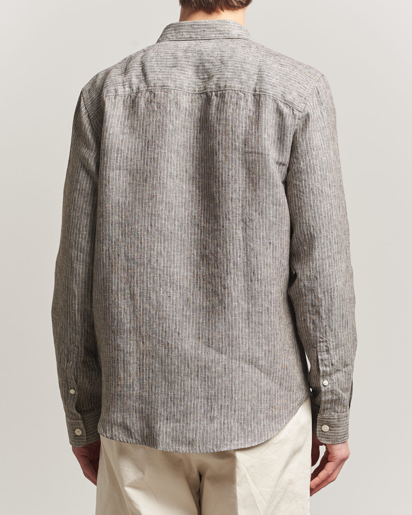 Hombres | Camisas | NN07 | Enzo Linen Shirt Clay Stripe