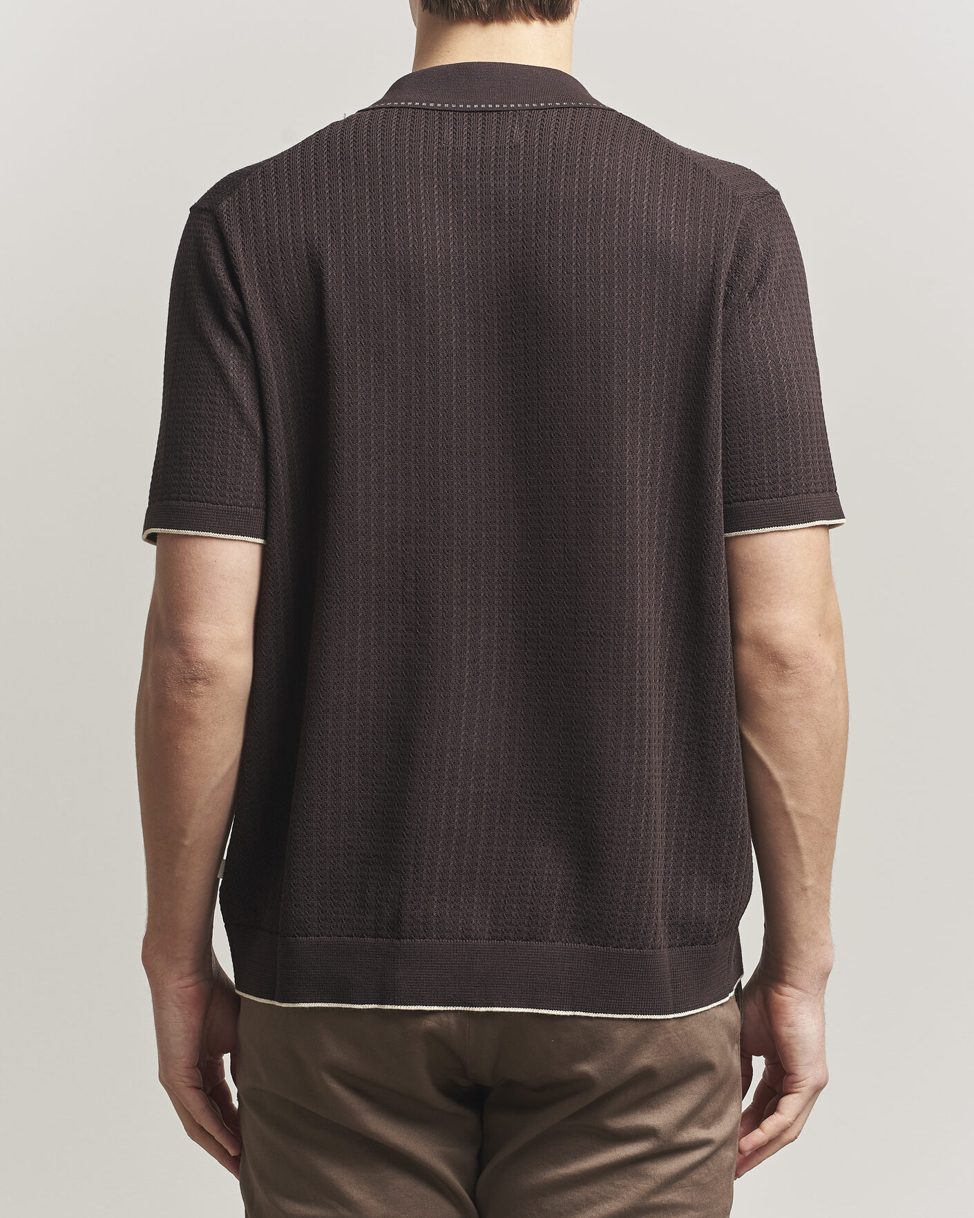 Hombres | Camisas | NN07 | Nalo Knitted Short Sleeve Shirt Deep Truffle