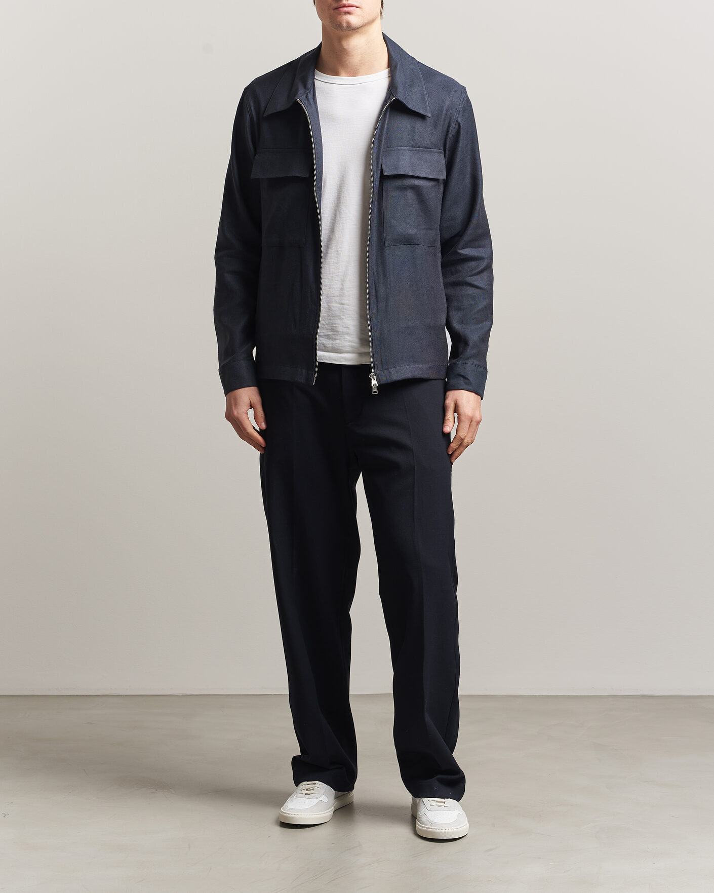 Hombres | Camisas | NN07 | Alban Linen/Viscose Overshirt Deep Navy