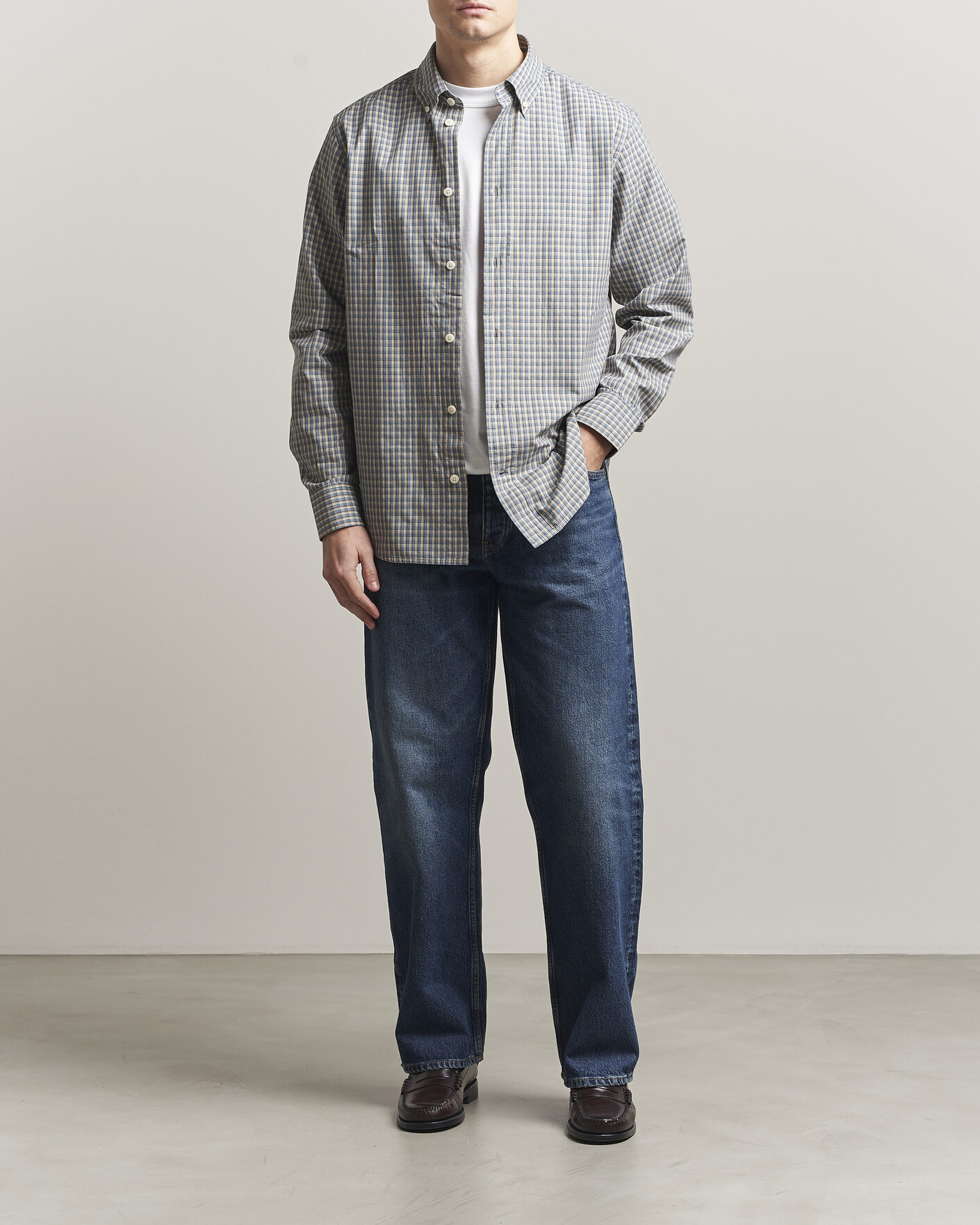Hombres | Camisas | NN07 | Colby Brushed Cotton Shirt Blue Check