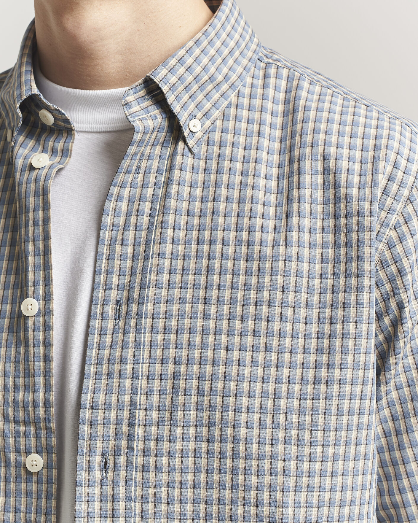 Hombres | Camisas | NN07 | Colby Brushed Cotton Shirt Blue Check