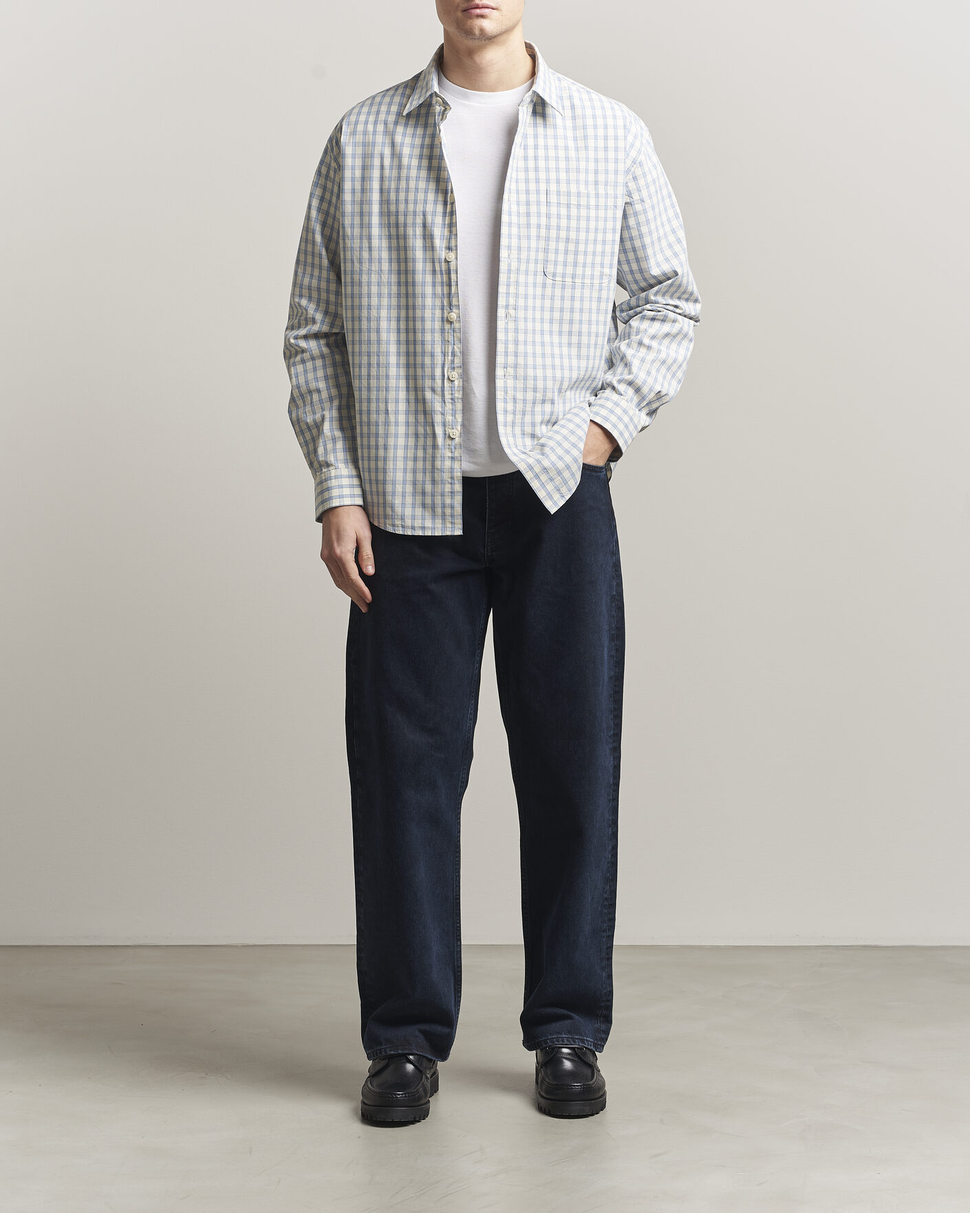 Hombres | Camisas | NN07 | Deon Brushed Cotton Shirt Ecru Check