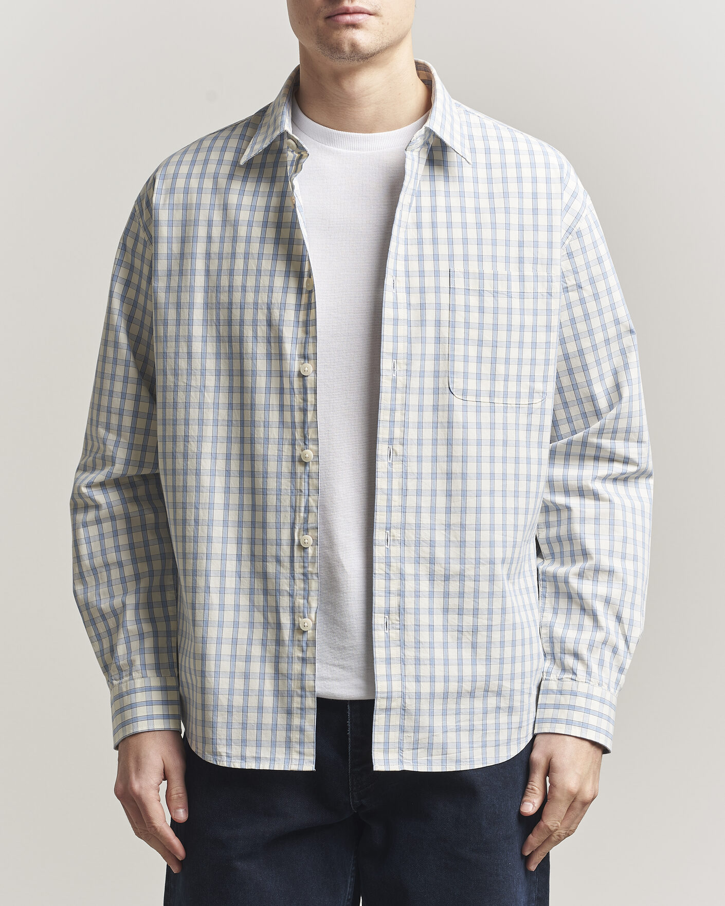 Hombres | Camisas | NN07 | Deon Brushed Cotton Shirt Ecru Check