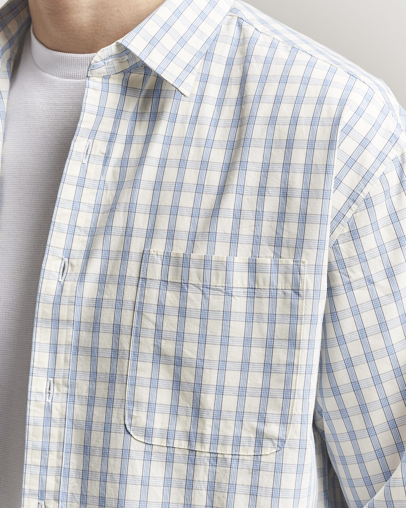 Hombres | Camisas | NN07 | Deon Brushed Cotton Shirt Ecru Check
