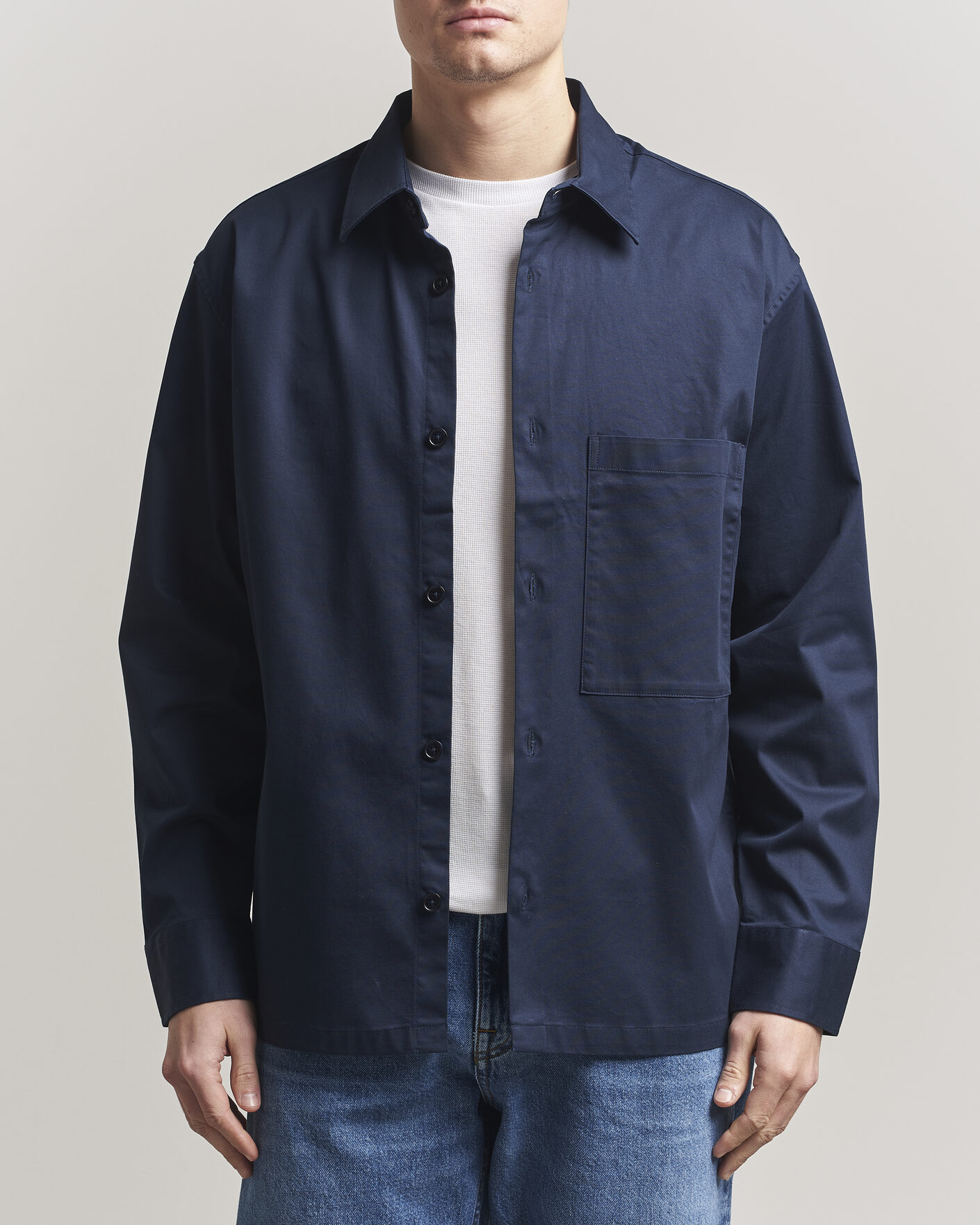Hombres | Camisas | NN07 | Freddy Cotton Overshirt Navy Blue