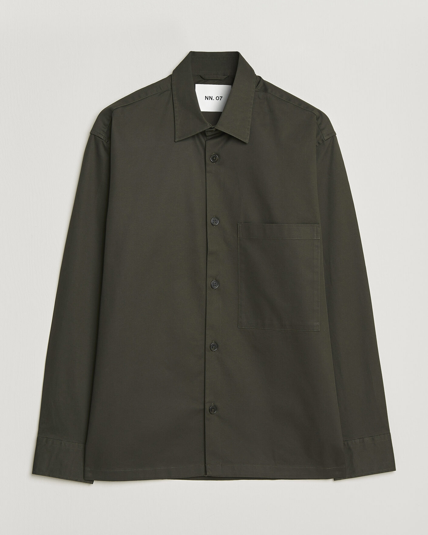 Hombres | Camisas | NN07 | Freddy Cotton Overshirt Dark Army
