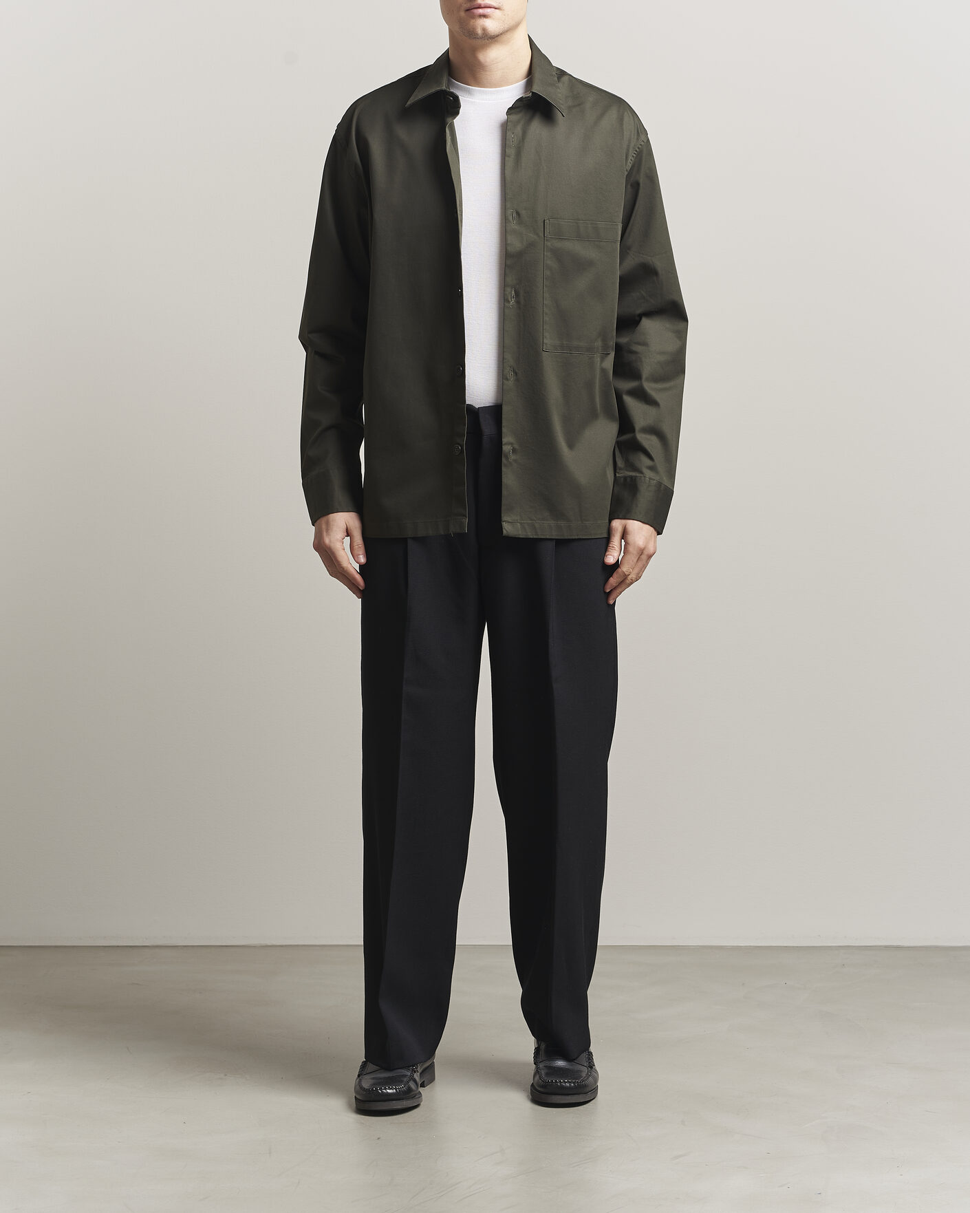 Hombres | Camisas | NN07 | Freddy Cotton Overshirt Dark Army