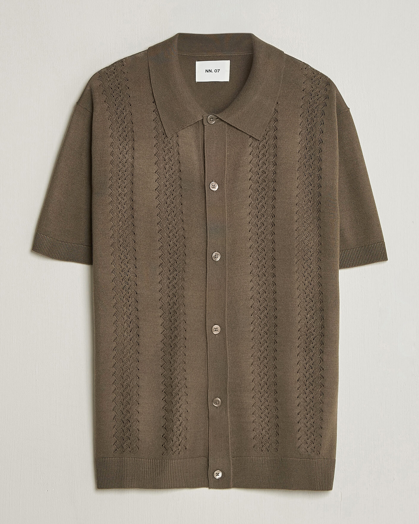 Hombres | Camisas | NN07 | Thor Knitted Short Sleeve Shirt Mable Husk