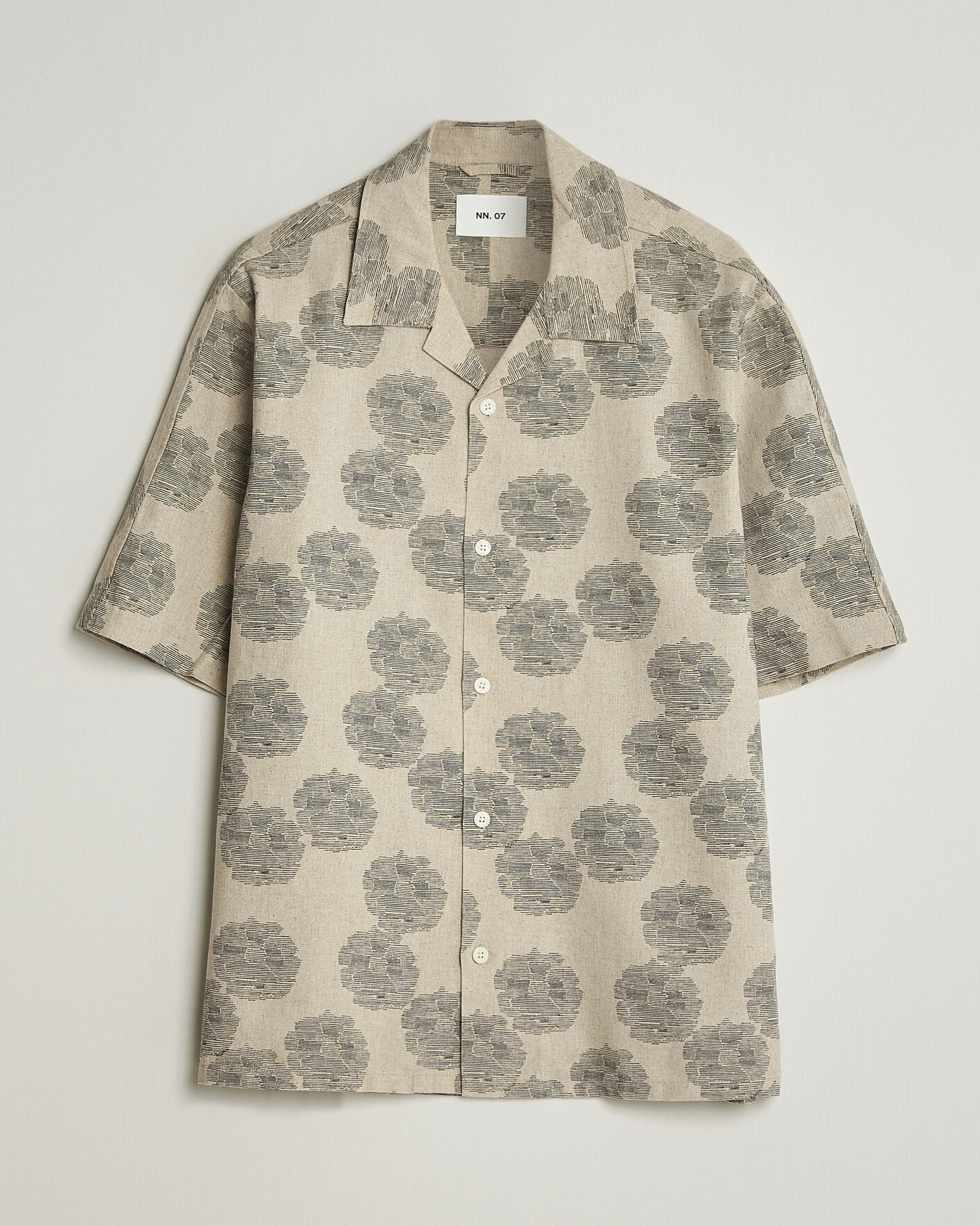 Hombres | Camisas | NN07 | Ole Printed Short Sleeve Shirt Oatmeal