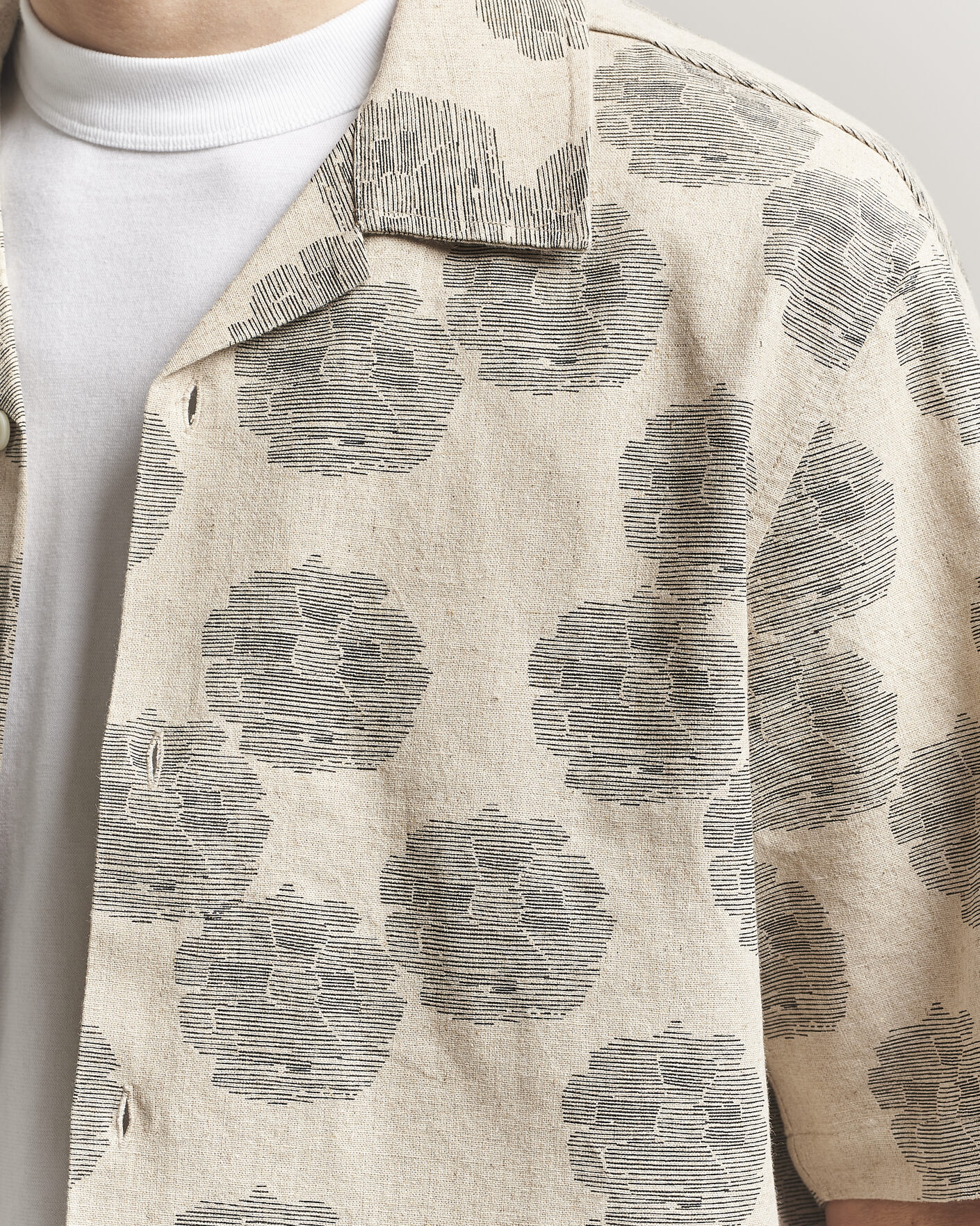 Hombres | Camisas | NN07 | Ole Printed Short Sleeve Shirt Oatmeal