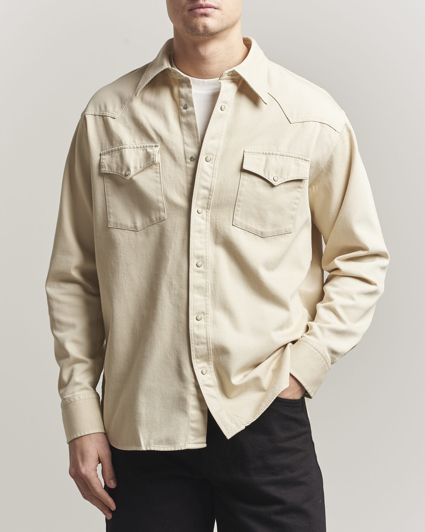 Hombres | Camisas | NN07 | Ricky Western Denim Shirt Ivory