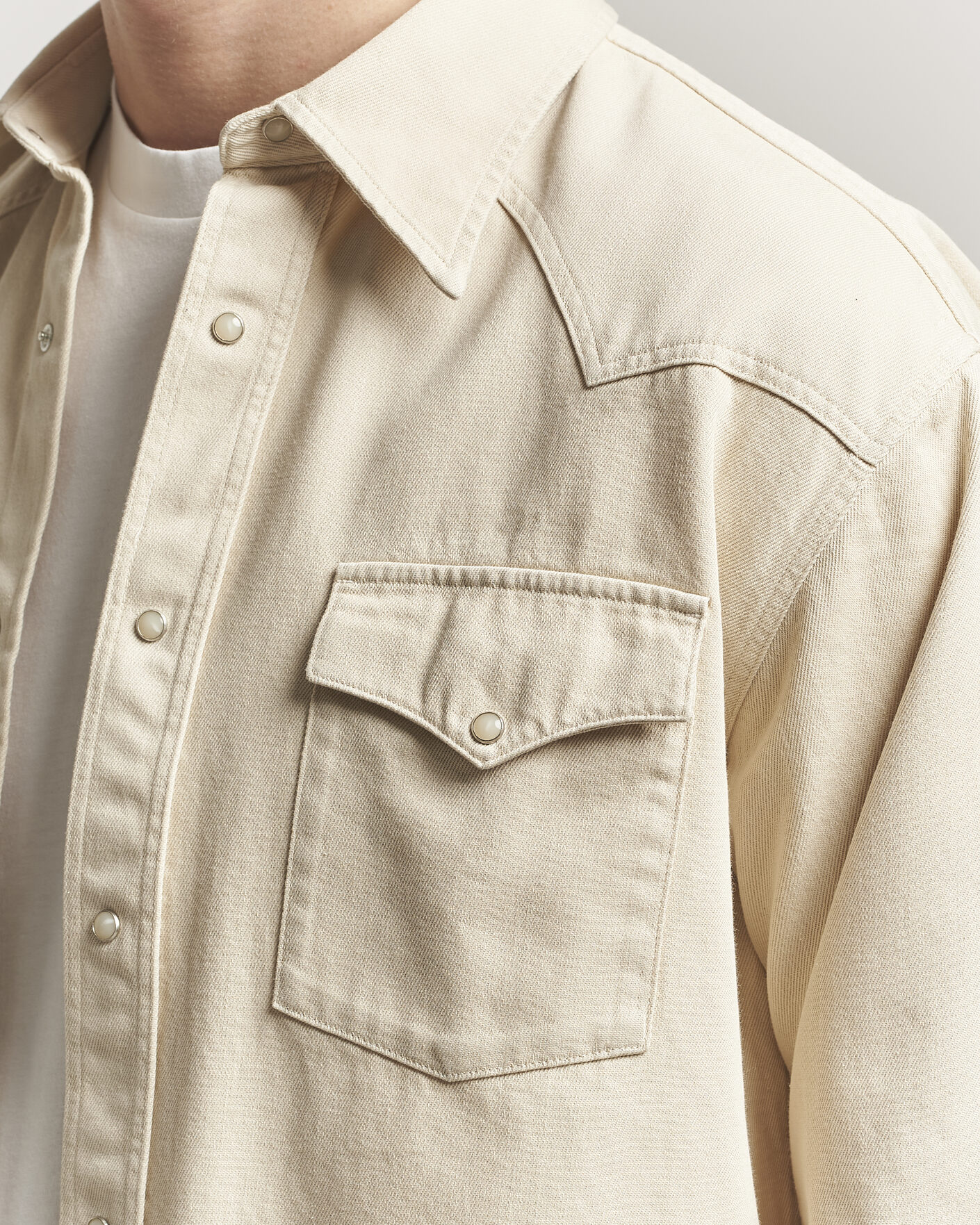 Hombres | Camisas | NN07 | Ricky Western Denim Shirt Ivory