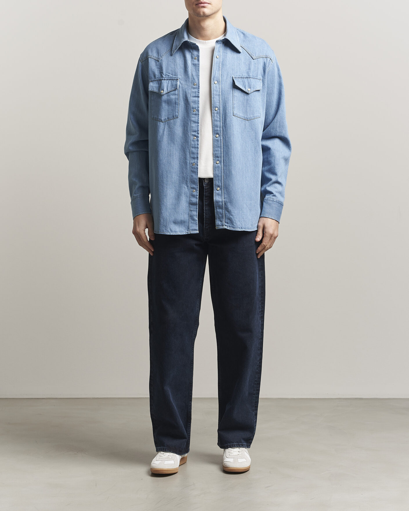 Hombres | Camisas | NN07 | Ricky Western Denim Shirt Light Indigo