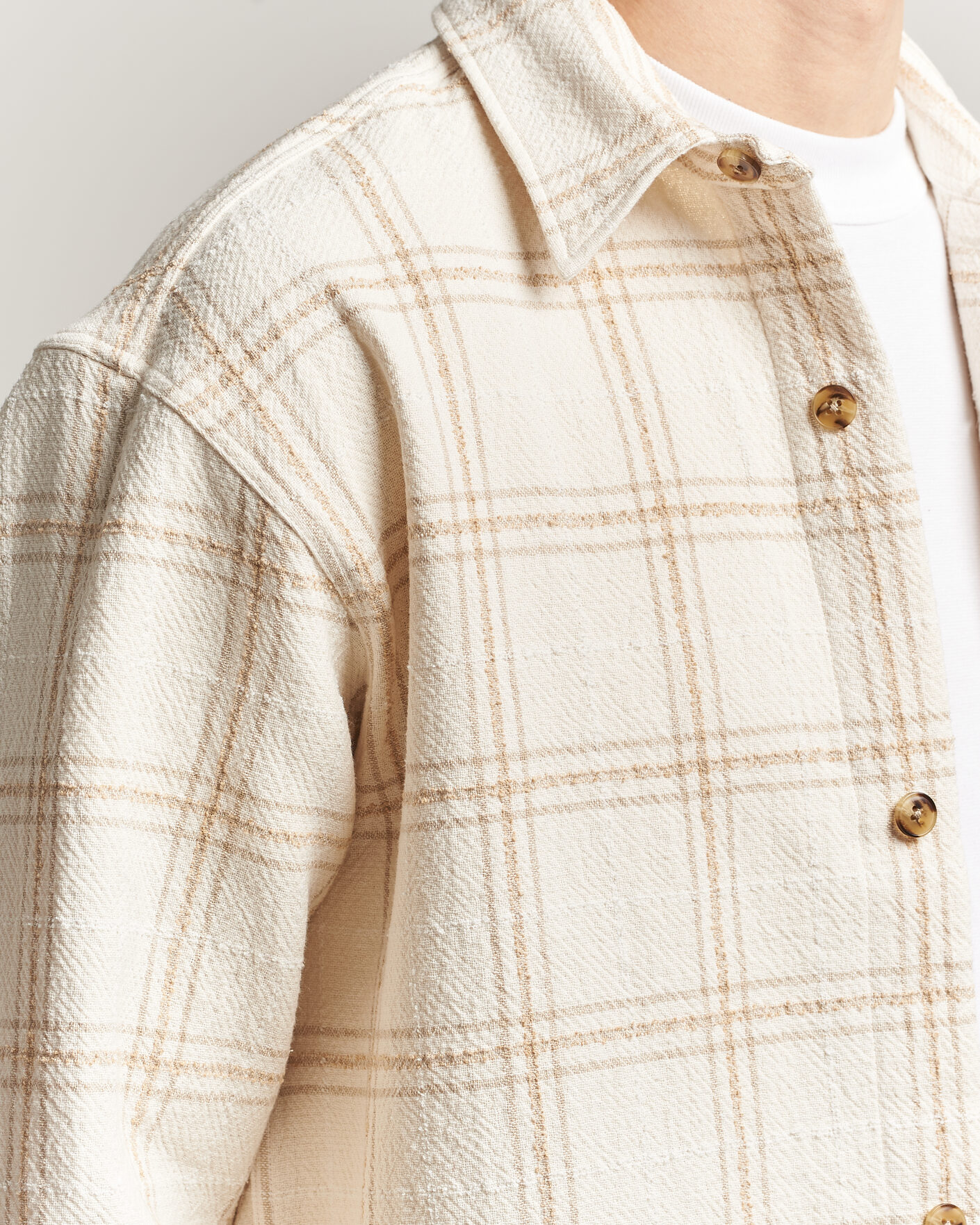 Hombres | Camisas | NN07 | Adwin Checked Overshirt Ivory