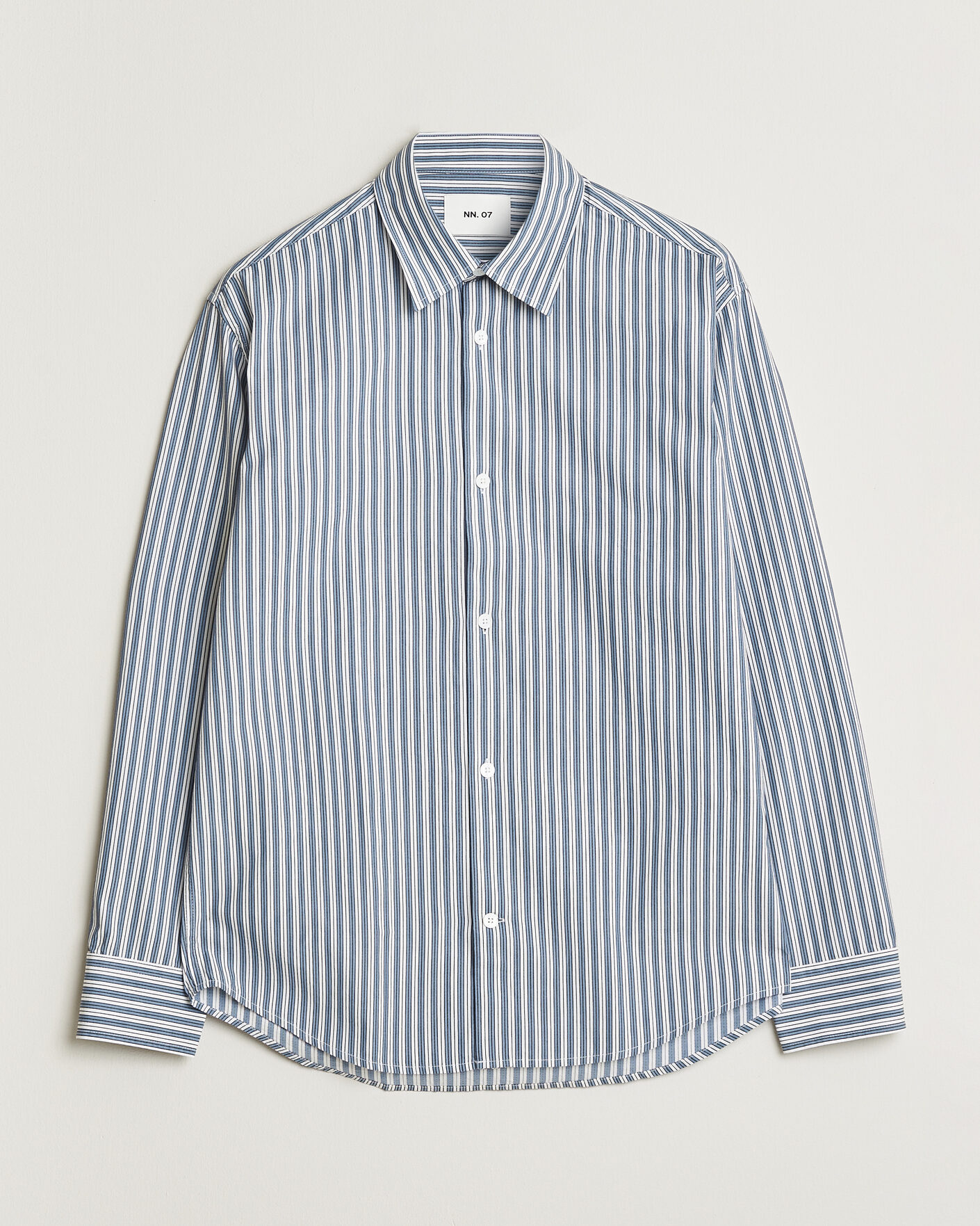 Hombres | Camisas | NN07 | Freddy Striped Shirt Sea Spray Green