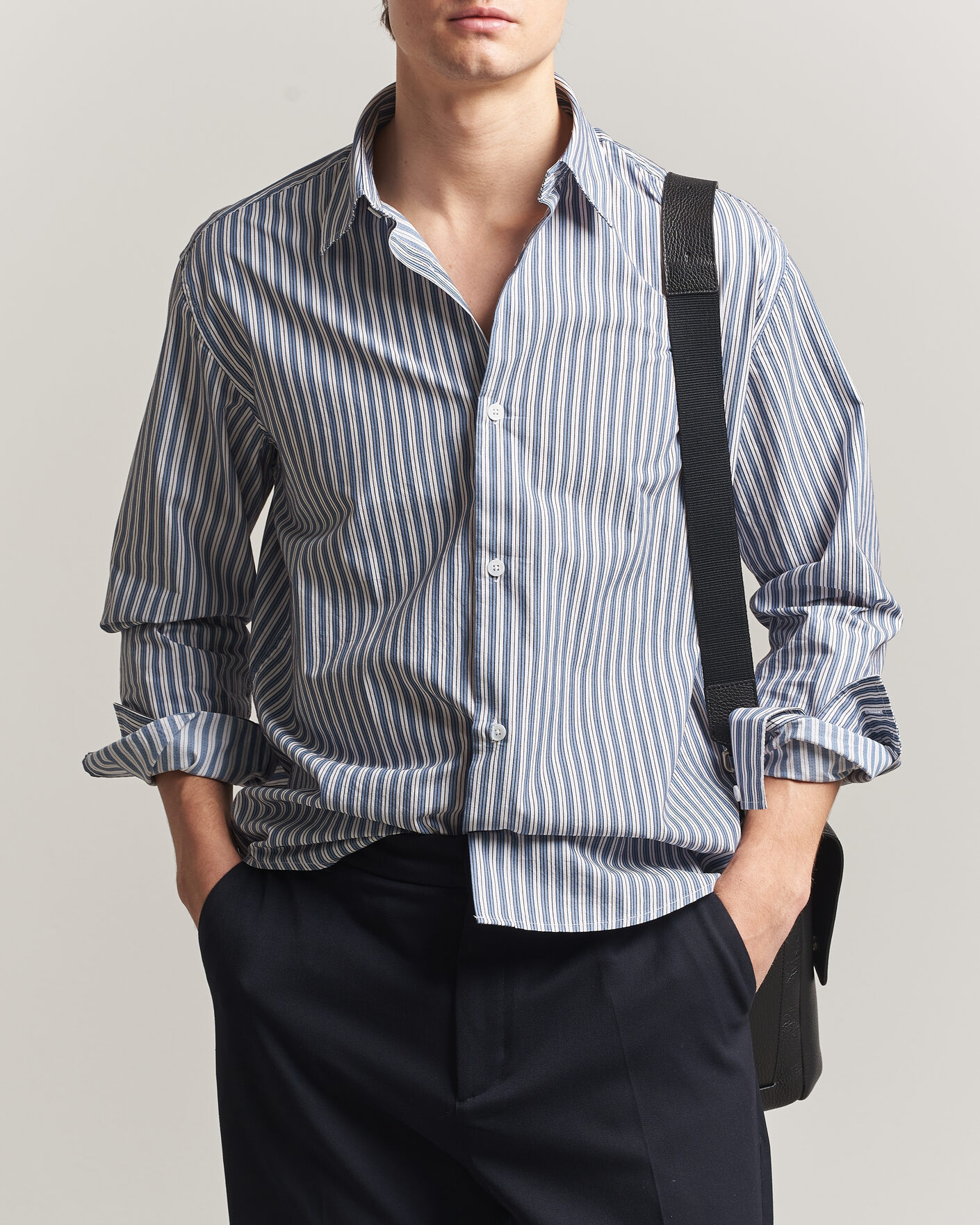 Hombres | Camisas | NN07 | Freddy Striped Shirt Sea Spray Green