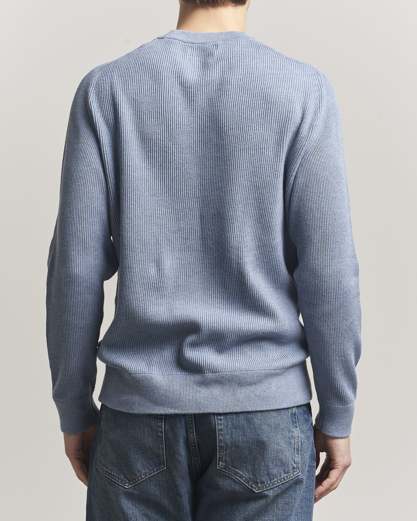 Hombres | Jerséis y prendas de punto | NN07 | Kevin Cotton Knitted Sweater Stone Blue