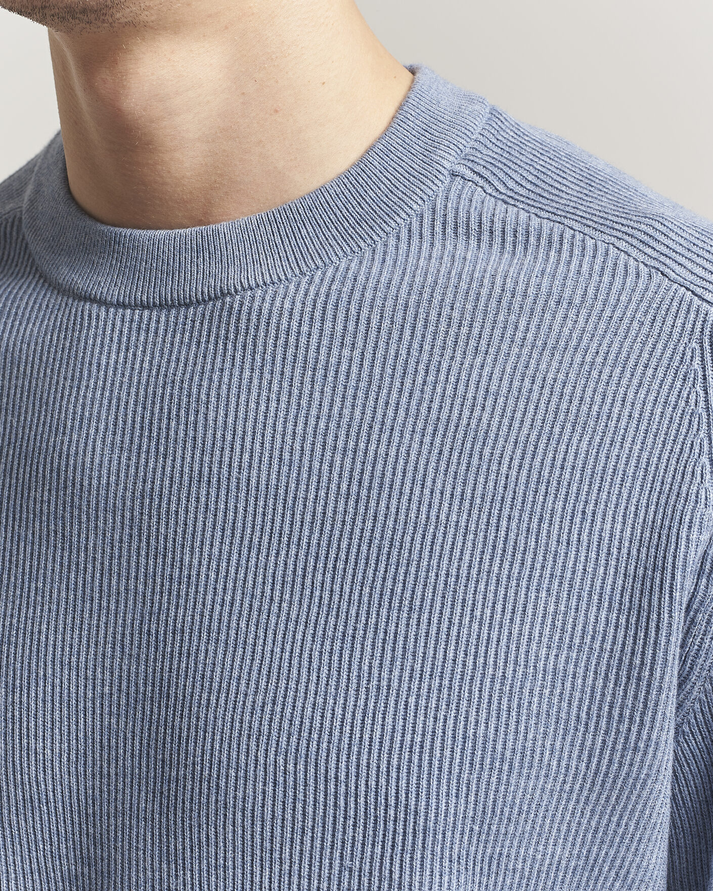 Hombres | Jerséis y prendas de punto | NN07 | Kevin Cotton Knitted Sweater Stone Blue