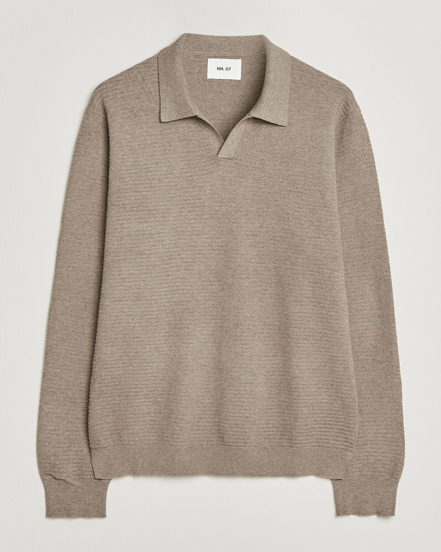 Hombres | Jerséis y prendas de punto | NN07 | Paul Knitted Long Sleeve Polo Mable Husk
