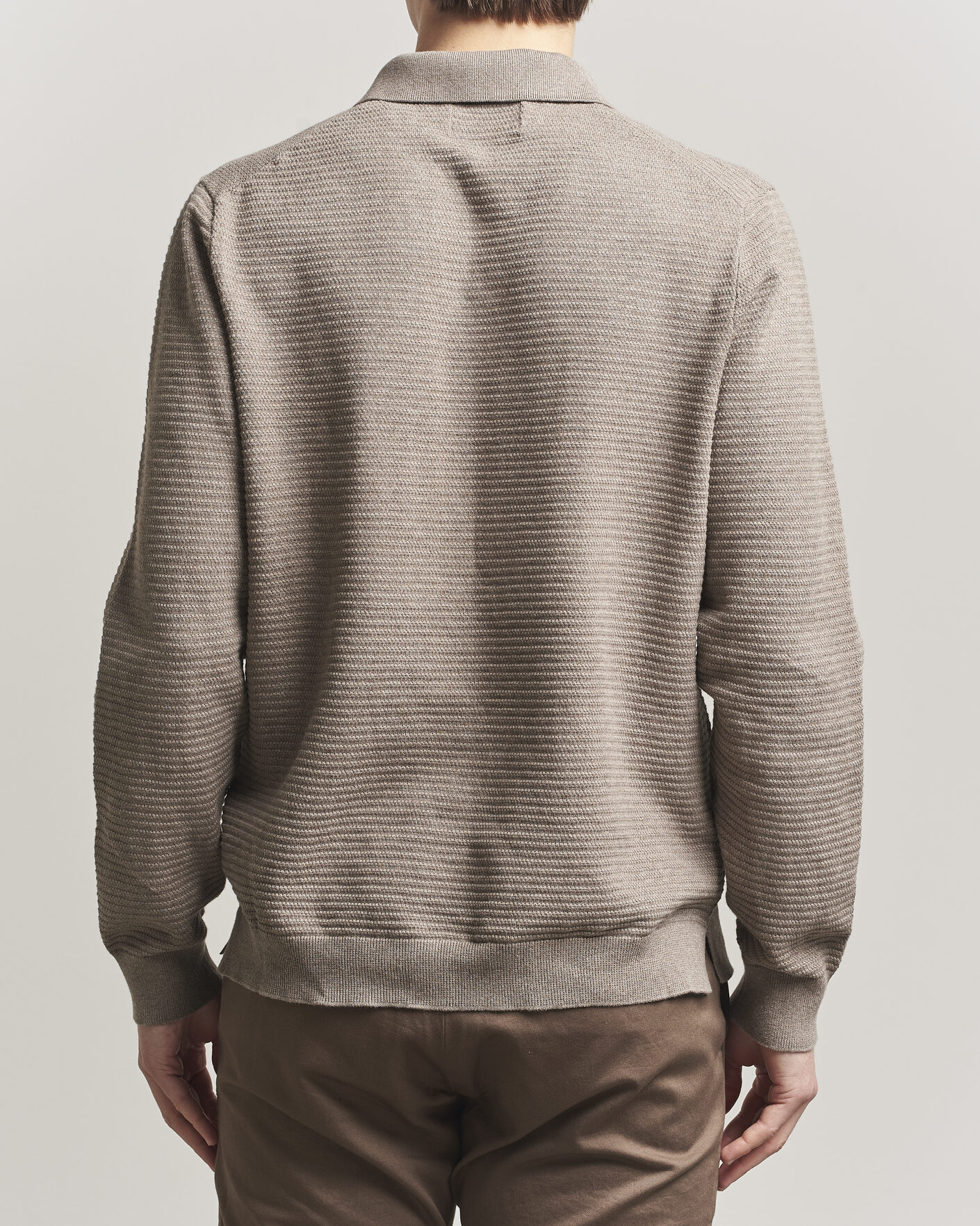 Hombres | Jerséis y prendas de punto | NN07 | Paul Knitted Long Sleeve Polo Mable Husk