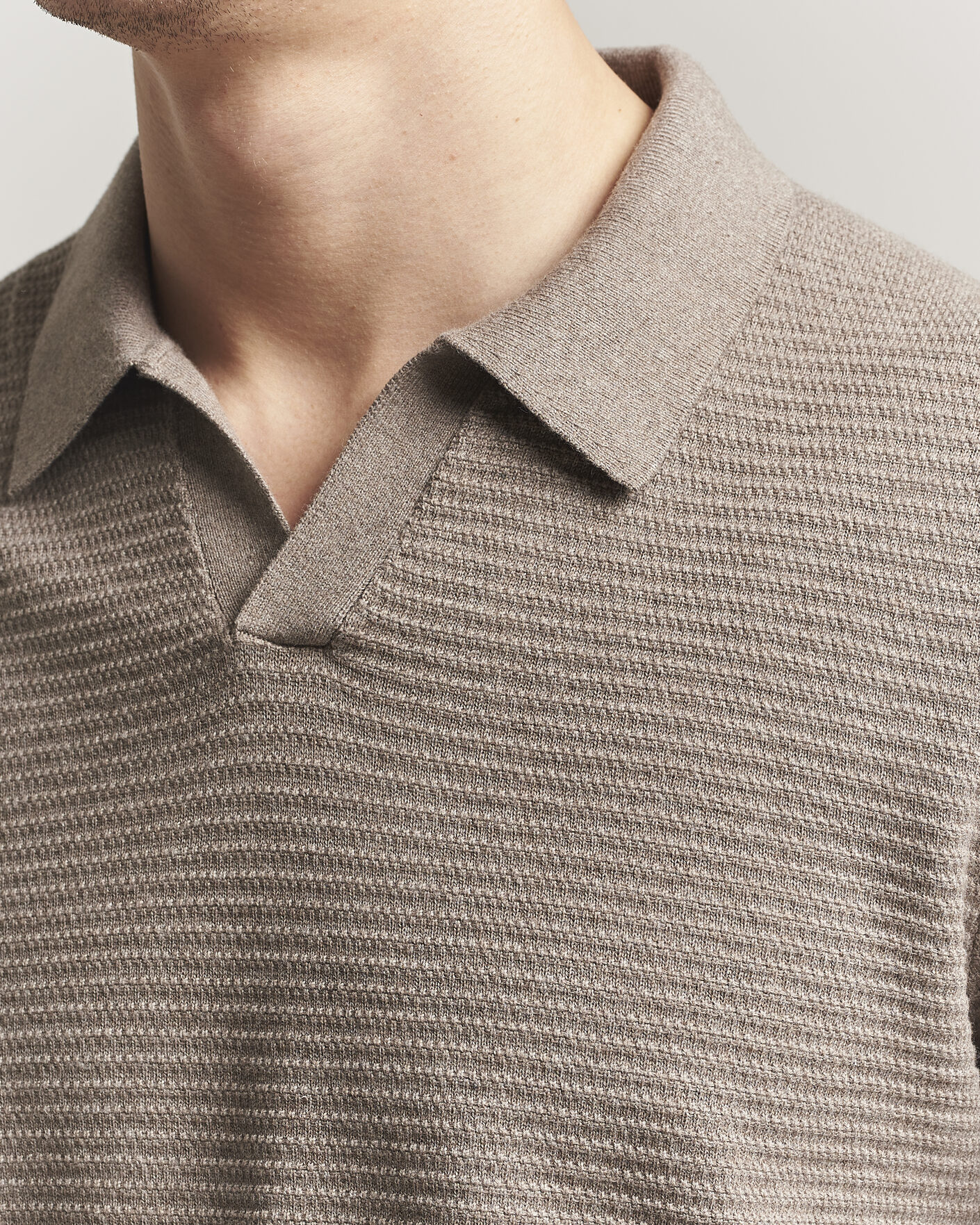 Hombres | Jerséis y prendas de punto | NN07 | Paul Knitted Long Sleeve Polo Mable Husk