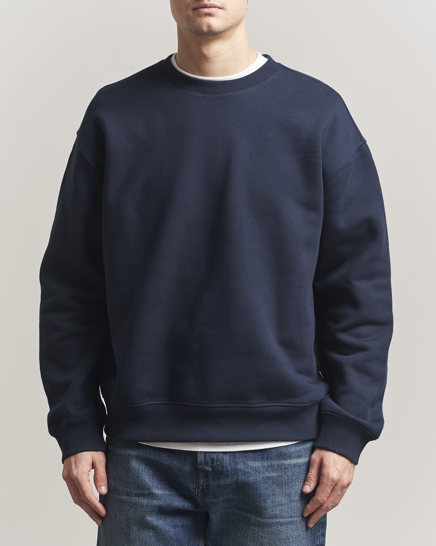 Hombres | Jerséis y prendas de punto | NN07 | David Crew Neck Sweatshirt Navy Blue