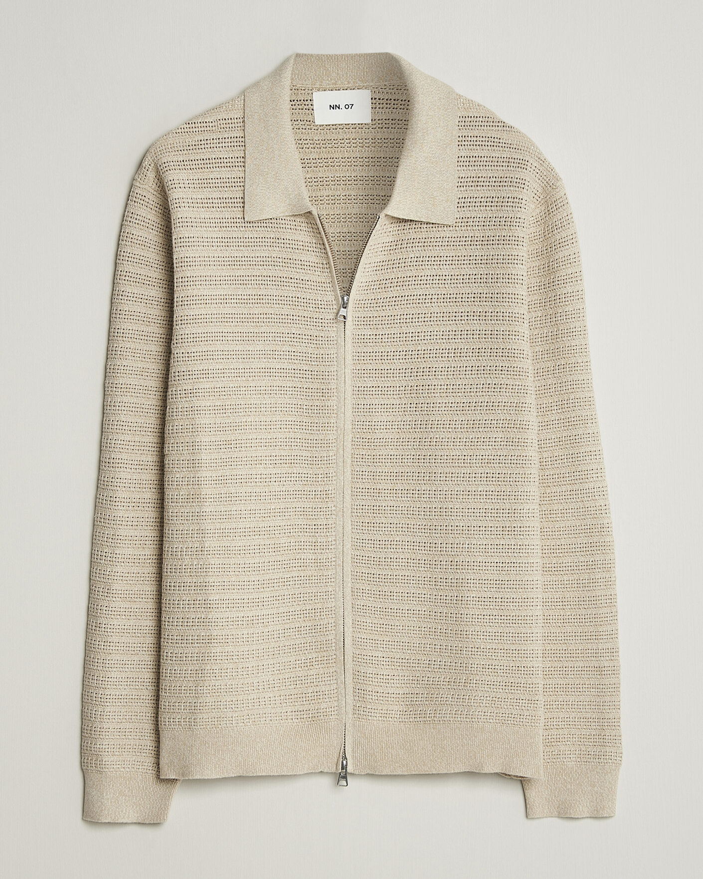 Hombres | Jerséis y prendas de punto | NN07 | Gustav Knitted Full Zip Ivory