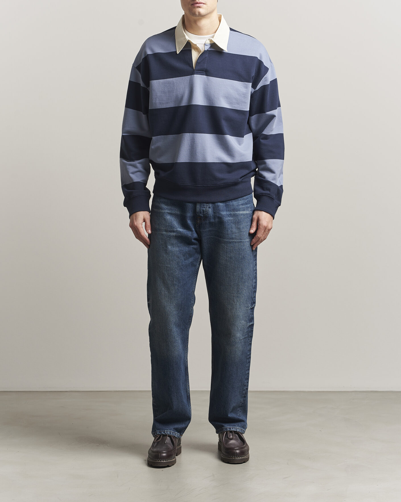 Hombres | Jerséis y prendas de punto | NN07 | David Rugby Sweater Blue Stripe