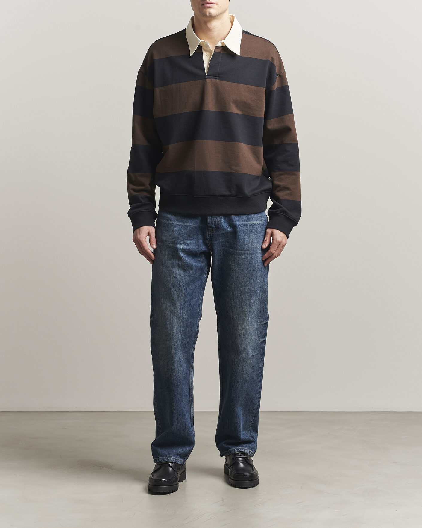 Hombres | Jerséis y prendas de punto | NN07 | David Rugby Sweater Brown Stripe