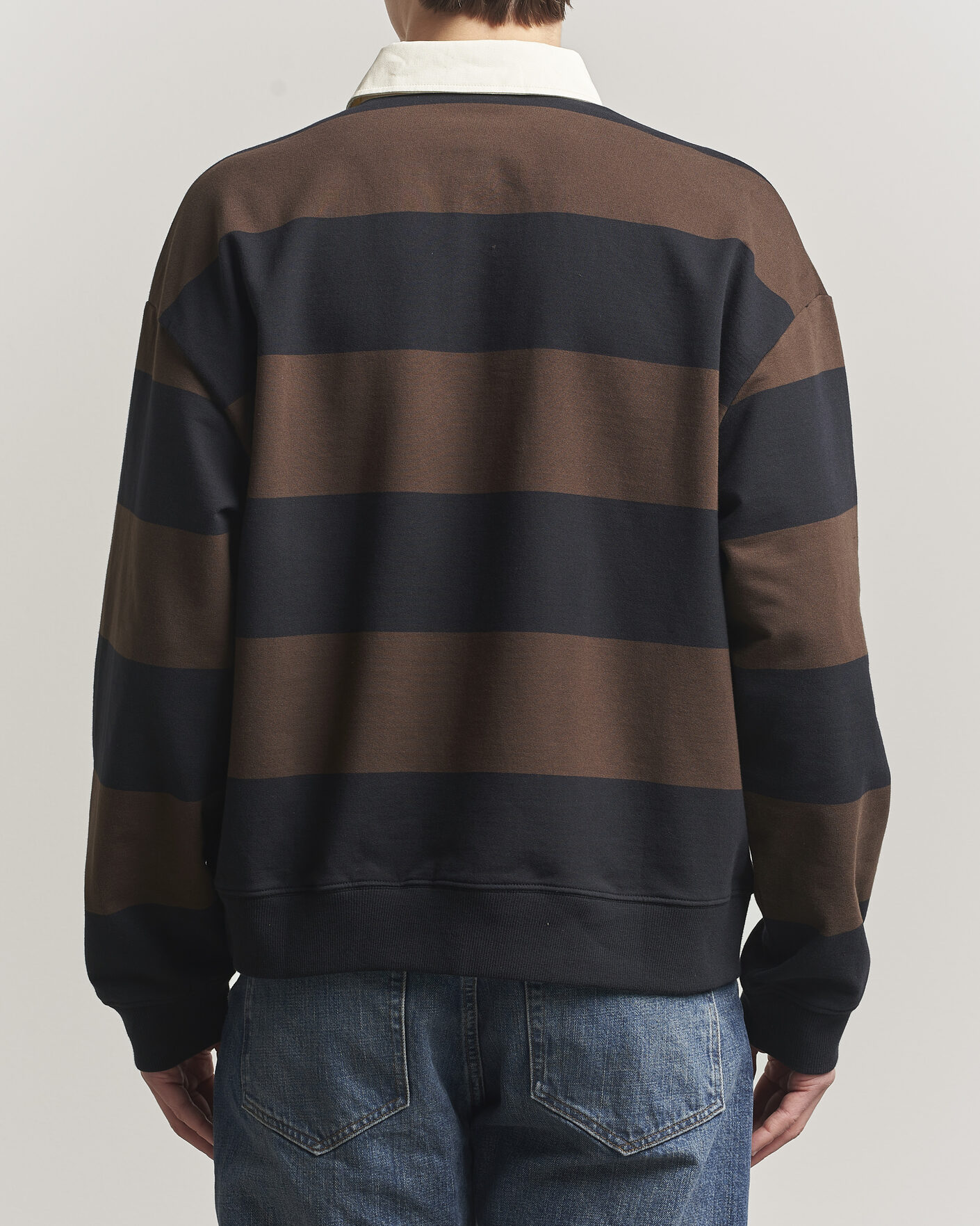 Hombres | Jerséis y prendas de punto | NN07 | David Rugby Sweater Brown Stripe