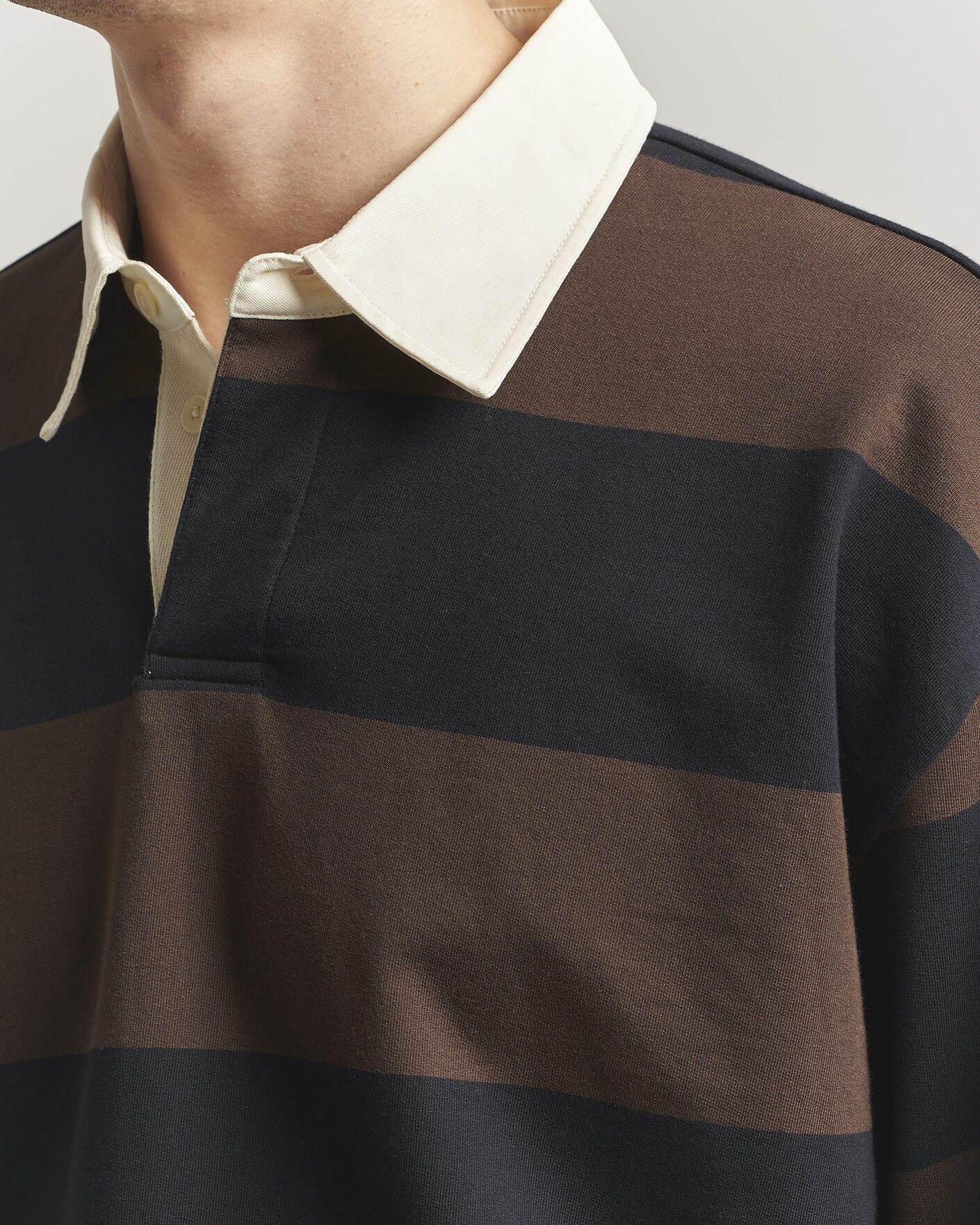 Hombres | Jerséis y prendas de punto | NN07 | David Rugby Sweater Brown Stripe