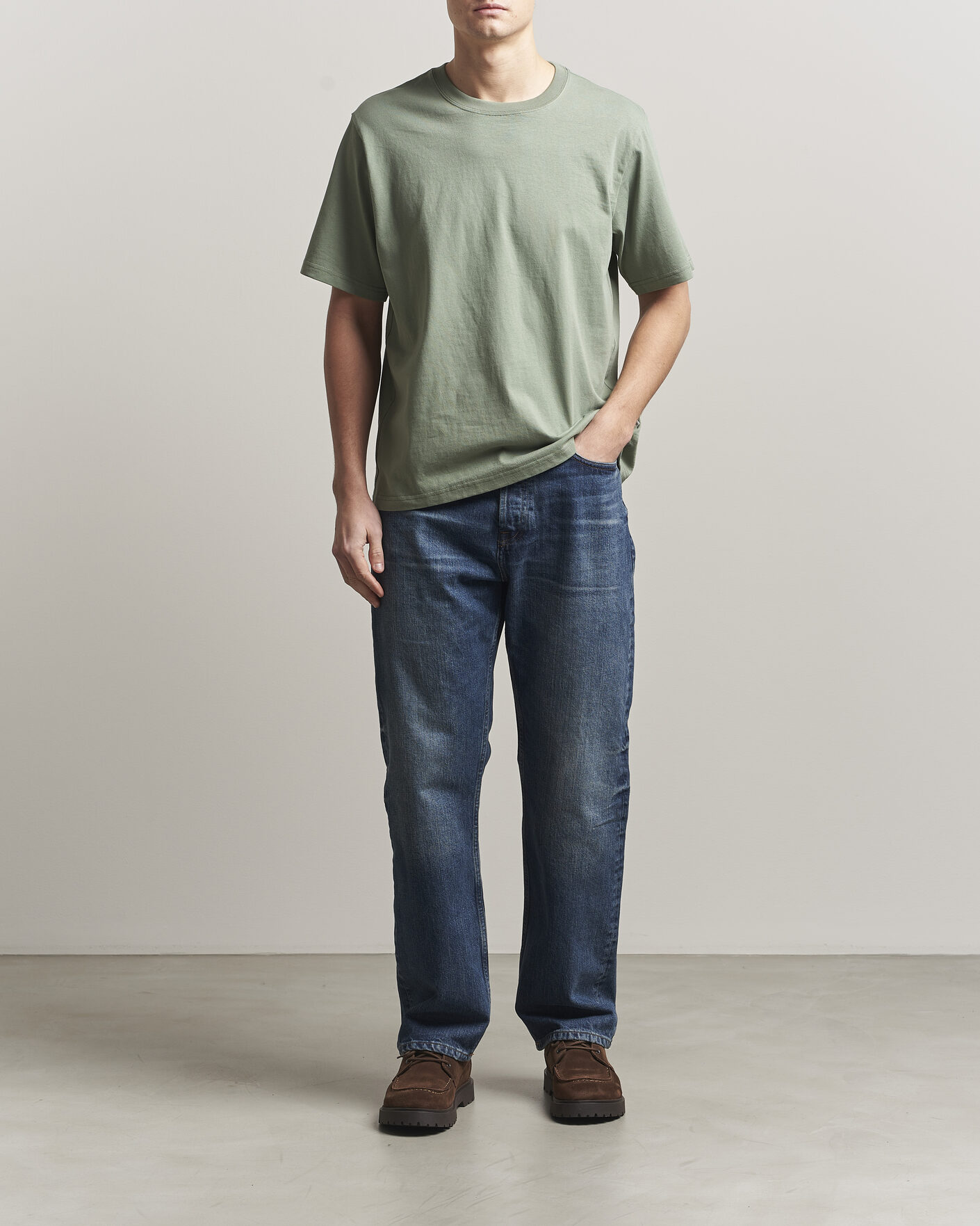 Hombres | Camisetas | NN07 | Jett Washed Crew Neck T-Shirt Sea Spray Green